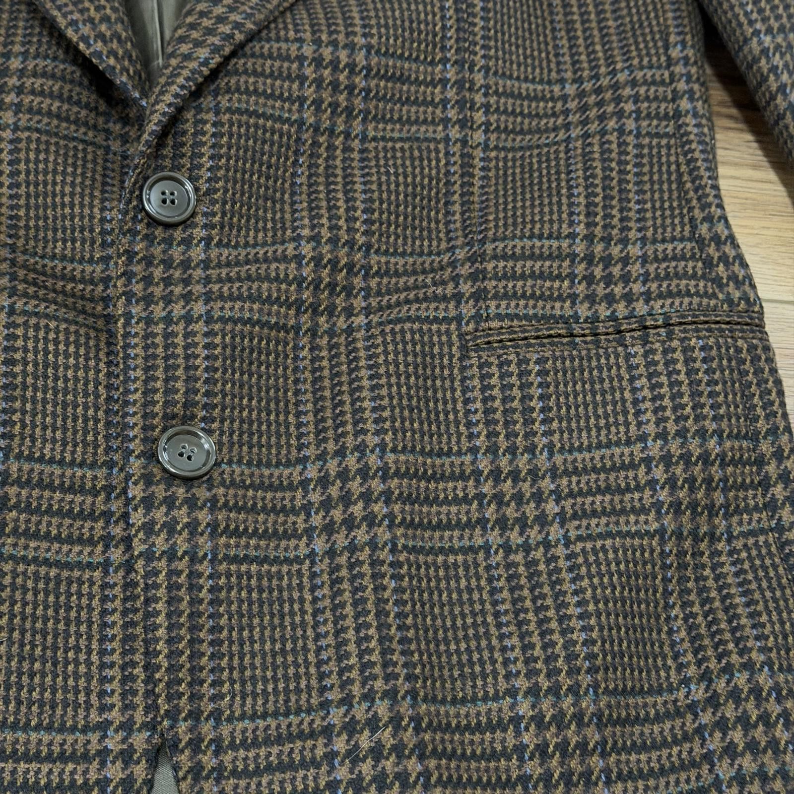 Hugo Boss Vintage 80s Hugo Boss Plaid Blazer Cashmere Loro Piana Size 36R - 3 Thumbnail