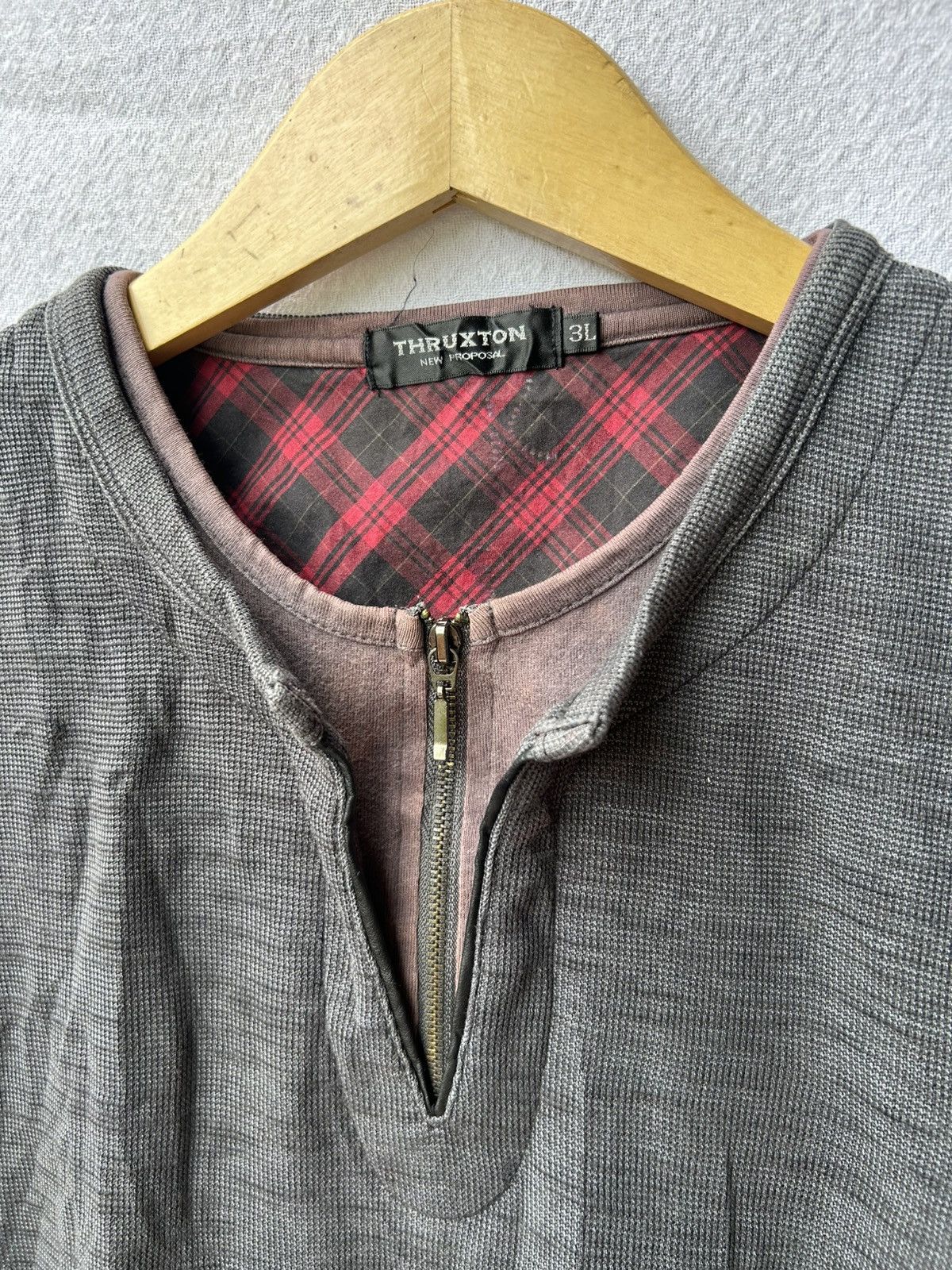 Japanese Brand Thruxton double layers japanese style halfzip longsleeve Size US XL / EU 56 / 4 - 4 Thumbnail