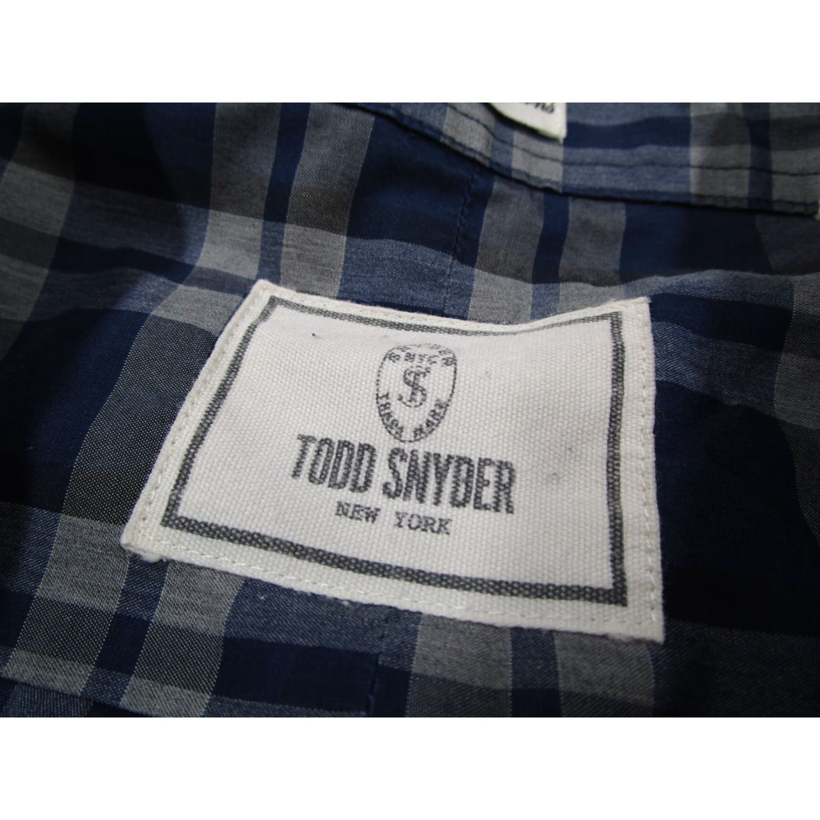 Todd Snyder Todd Snyder Dress Shirt Mens 17 34 Blue Check Long Sleeve Button Up Classic Fit 100% Cotton Size 34R - 3 Thumbnail