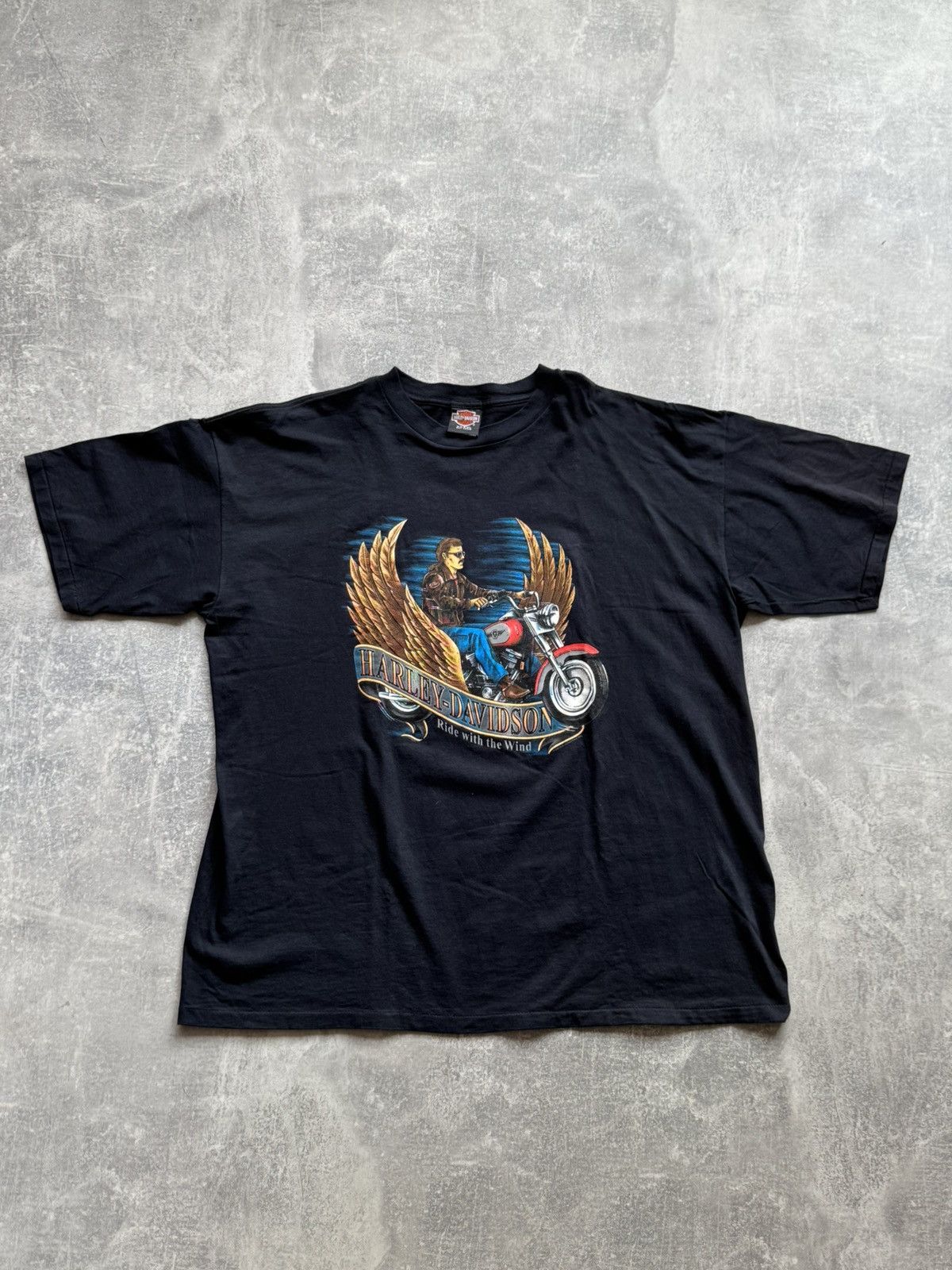 Harley Davidson Vintage 1994 Harley Davidson Ride With The Wind SingleStitch Size US XXL / EU 58 / 5 - 1 Thumbnail