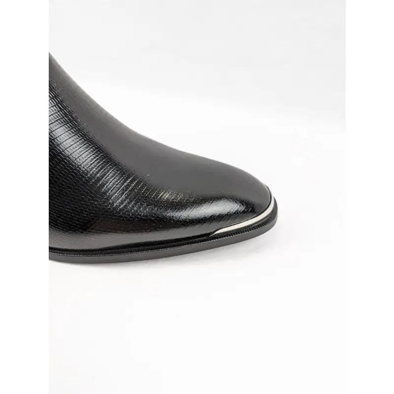 Celine o1rshd1 Chelsea Lizard Stamped Calfskin Issac Boots in Black Size US 7 / EU 40 - 2 Thumbnail