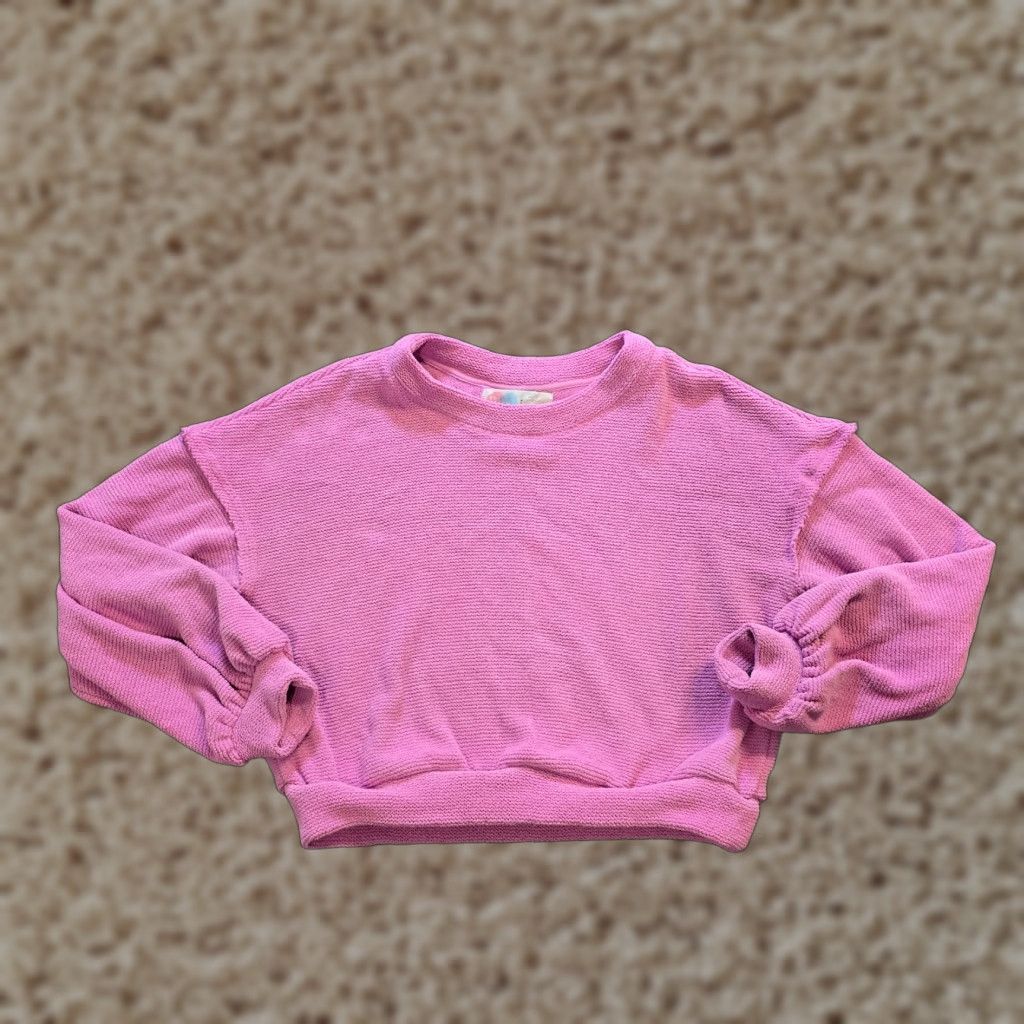 Free People Free People Sweater Women Medium Pink Oversized Textured Round Neck Long Sleeve Top Casual Size M / US 6-8 / IT 42-44 - 1 Thumbnail