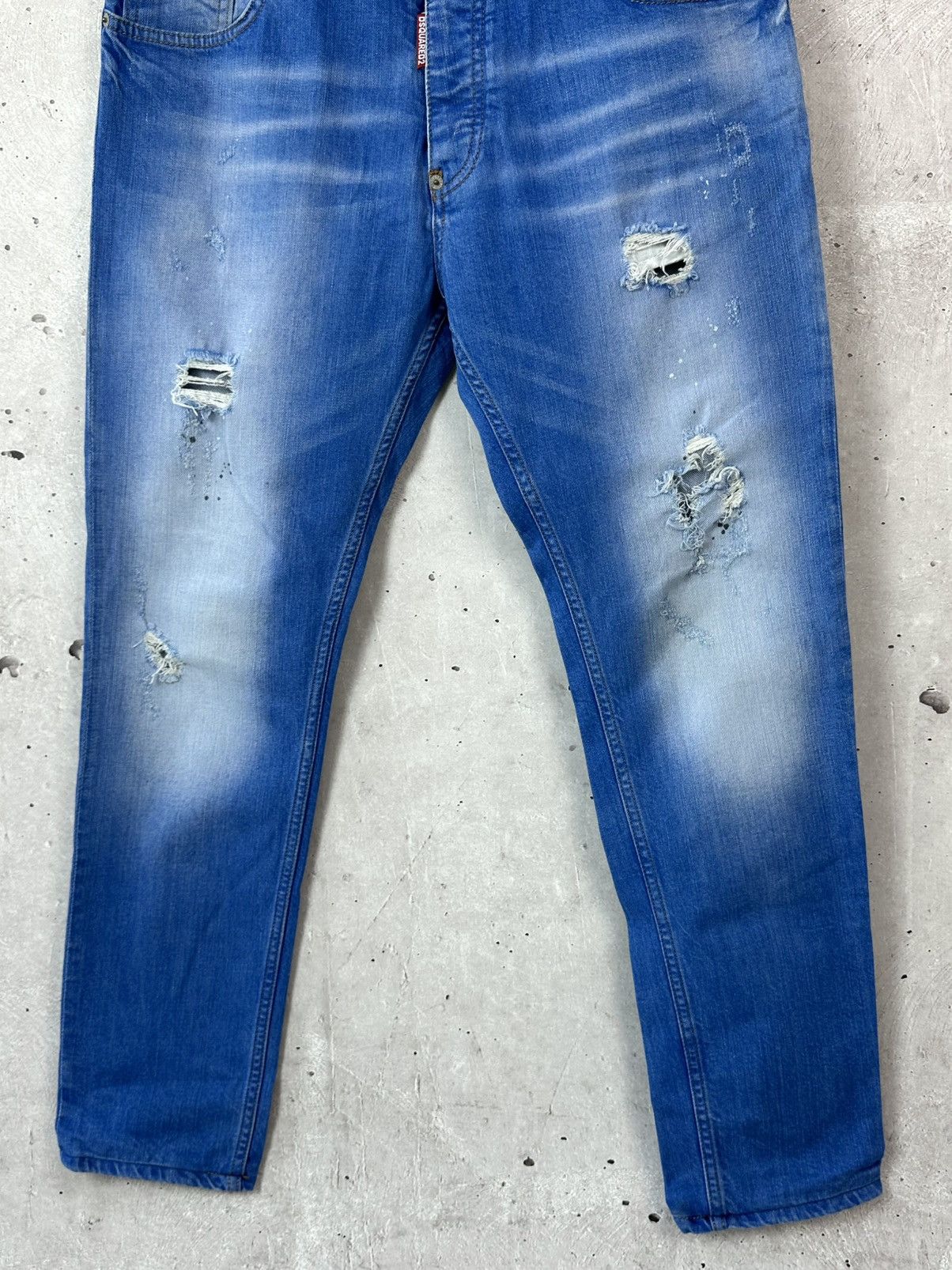 Dsquared2 Dsquared2 Blue Cotton Distressed Logo Men’s Jeans Size US 36 / EU 52 - 3 Thumbnail
