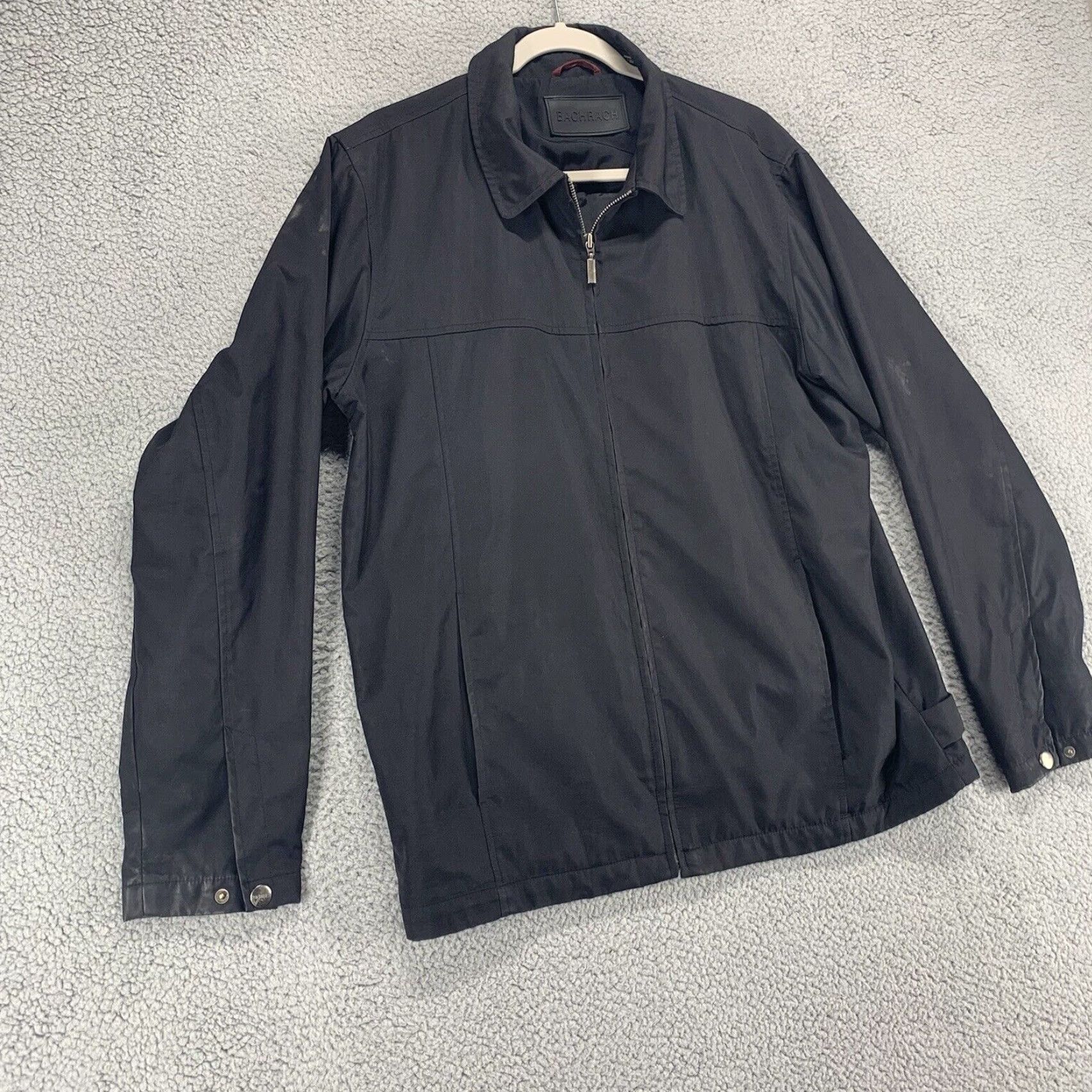 Vintage Bachrach Jacket Mens Medium Black Lightweight Full Zip Polyester Coat Size US M / EU 48-50 / 2 - 2 Thumbnail