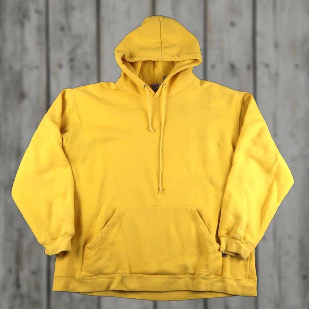 Anchor Blue VINTAGE Anchor Blue Hoodie Mens L Yellow 90s Pullover Hooded Sweatshirt Size US L / EU 52-54 / 3 - 1 Thumbnail