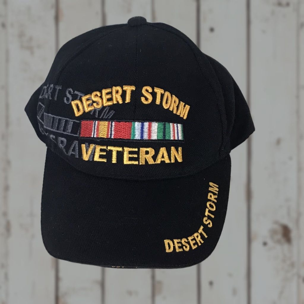 Vintage Santo Cap Desert Storm Veteran Black Adjustable Baseball Cap Mens One Size Size ONE SIZE - 1 Thumbnail