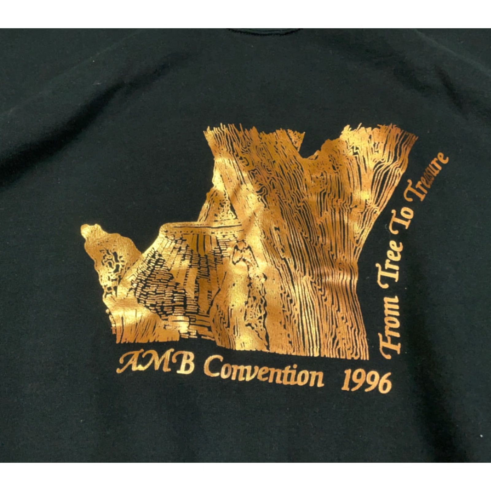 Jerzees VINTAGE Jerzees Sweatshirt 90s Association of Michigan Basketmakers Crew Neck 2X Black Adult Men—Heavyweight Foil Print, 1996 Size US XXL / EU 58 / 5 - 6 Thumbnail