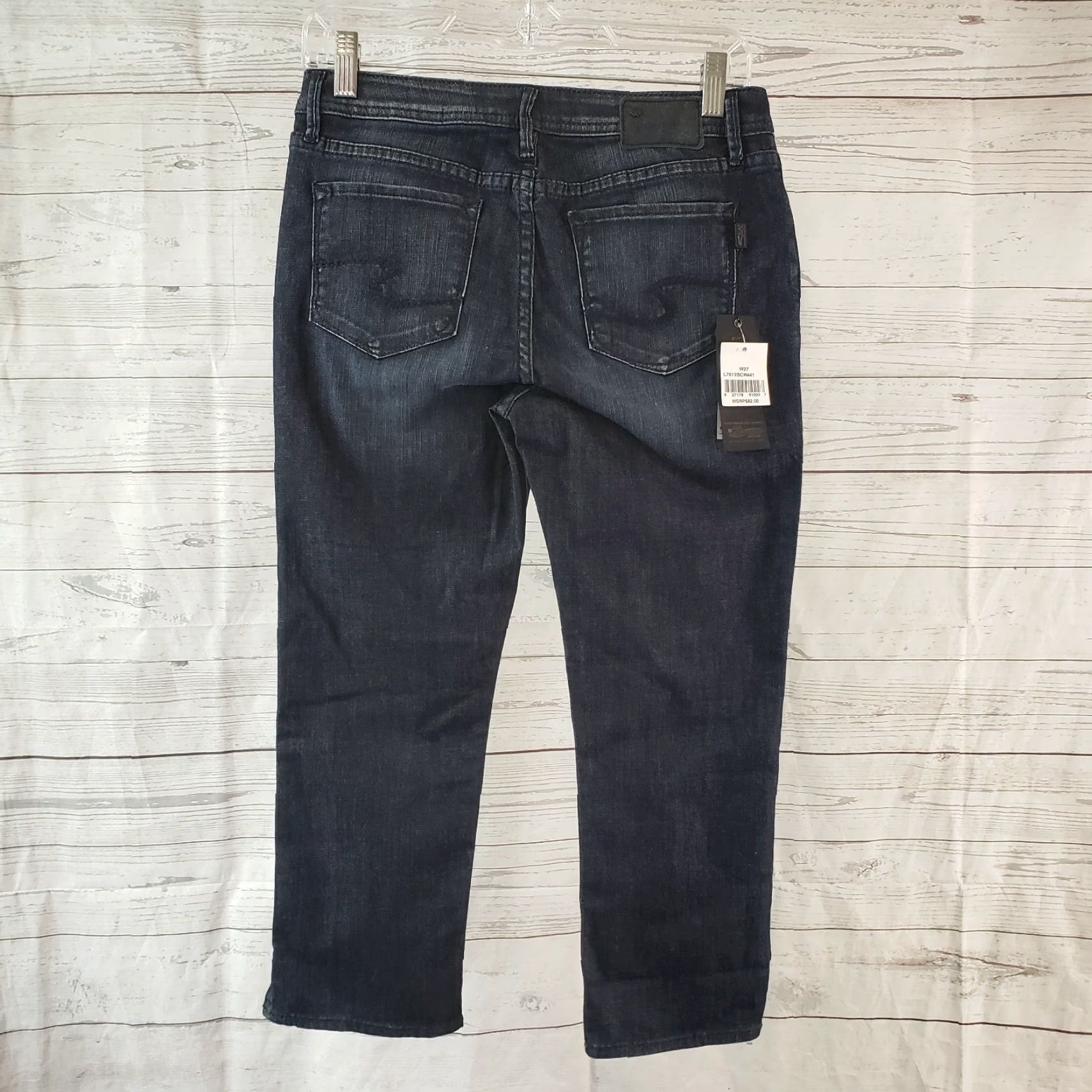 Vintage Silver Womens Avril Capri Jeans Sz 27 Blue Low Rise Dark Wash Denim Cotton Blend Jeans Size 27" / US 4 / IT 40 - 3 Thumbnail