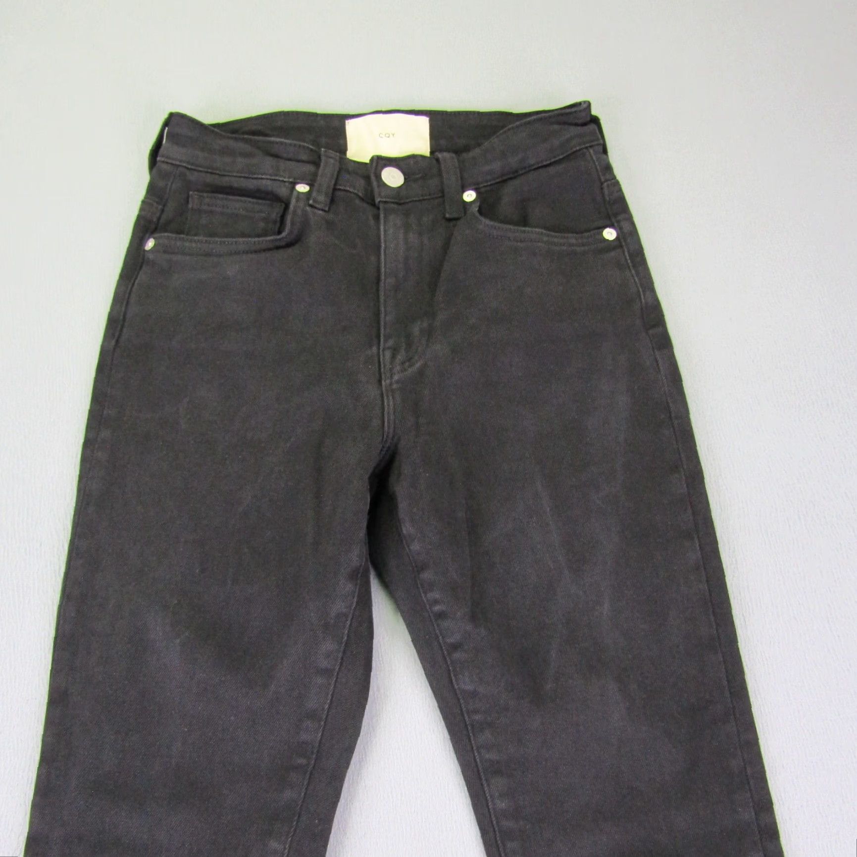 Vintage VINTAGE CQY Women's Jeans Skinny Fit High Rise Black Denim Size 25 Stretch Pockets Made in USA Size 24" / US 00 / IT 34 - 2 Thumbnail