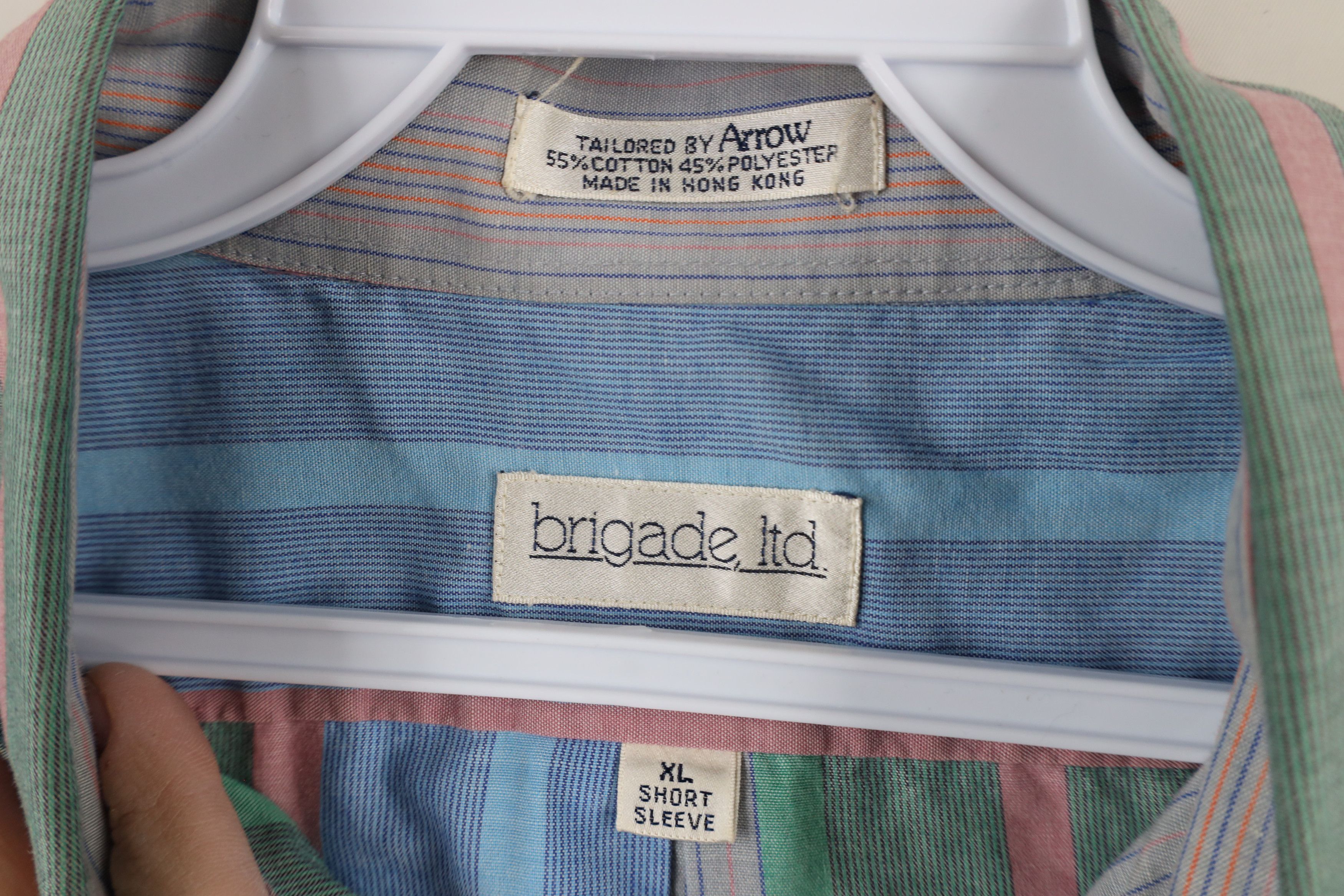 Vintage Vintage 90 Streetwear Pastel Rainbow Striped Button Shirt Size US XL / EU 56 / 4 - 7 Thumbnail