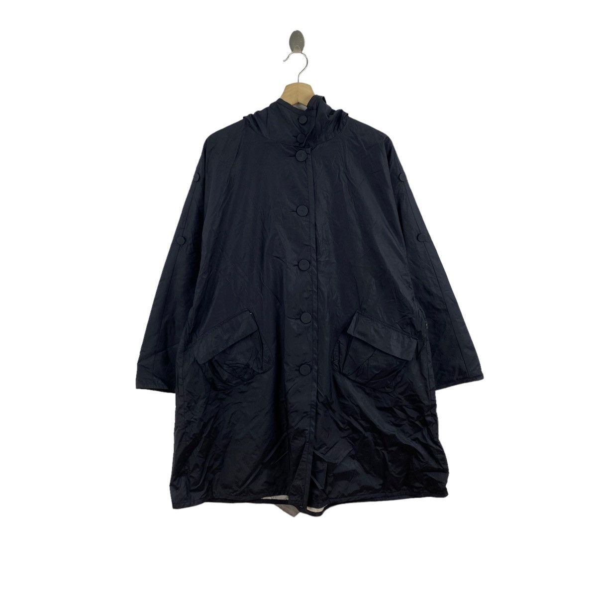 Adolfo Dominguez ADOLFO DOMINGUEZ Black Hooded Long Overcoat Jacket Parka Size US XXL / EU 58 / 5 - 1 Thumbnail