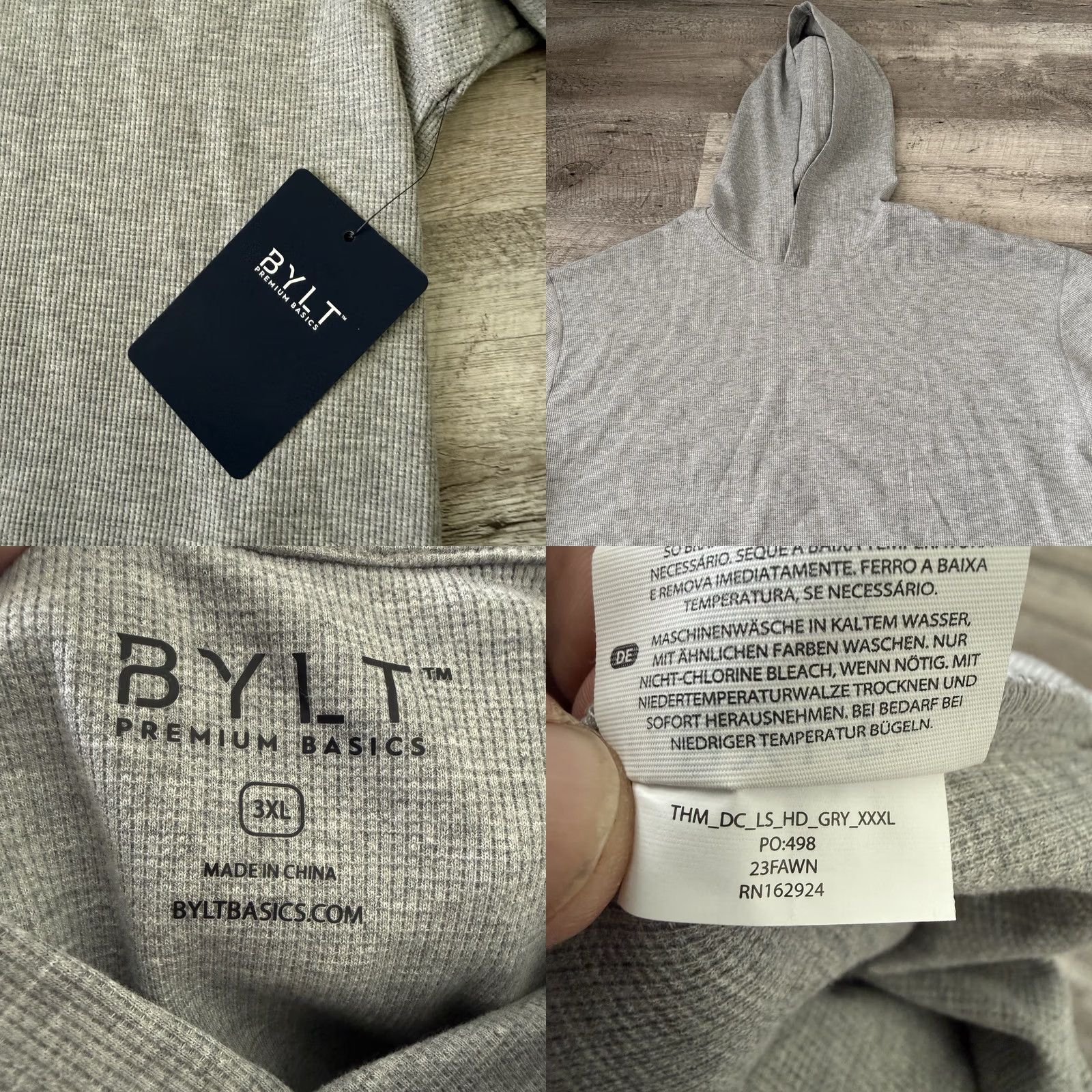 Asics BYLT Premium Basics Thermal Hooded Drop Cut Pullover Mens 3XL Heather Gray NEW Size US XXL / EU 58 / 5 - 8 Thumbnail