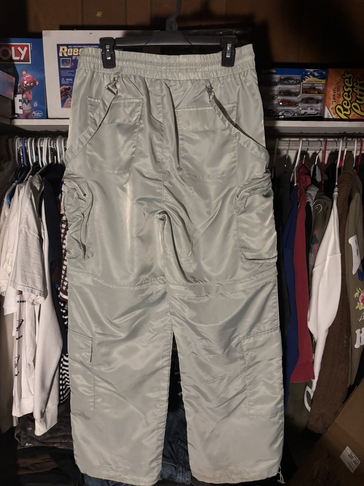 Misunderstood Mxstood Grey Nylon Utility Convertible Cargos Size US 32 / EU 48 - 4 Thumbnail