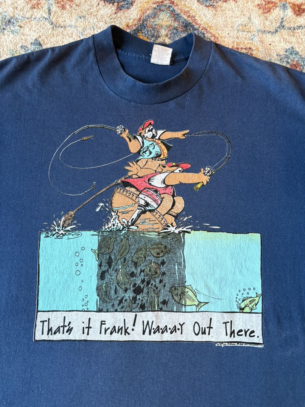 Vintage Vintage 80s Bears Fishing Way Out There Humour T-shirt Size US XL / EU 56 / 4 - 4 Thumbnail