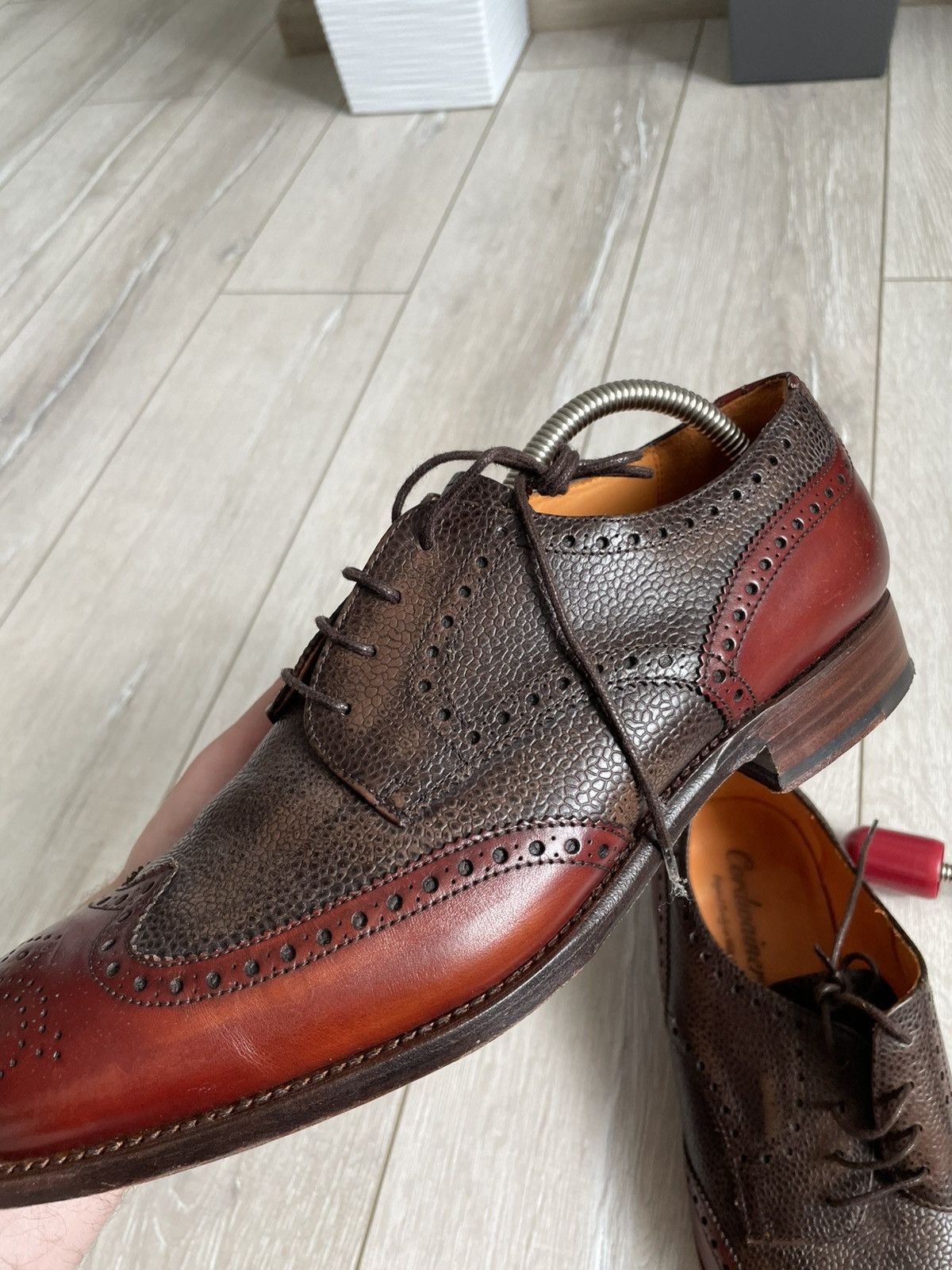 Designer × Leather × Vintage CORDWAINER WRIGHT ARCH PRESERVER BROWN LEATHER BROGUE Size US 9.5 / EU 42-43 - 18 Thumbnail