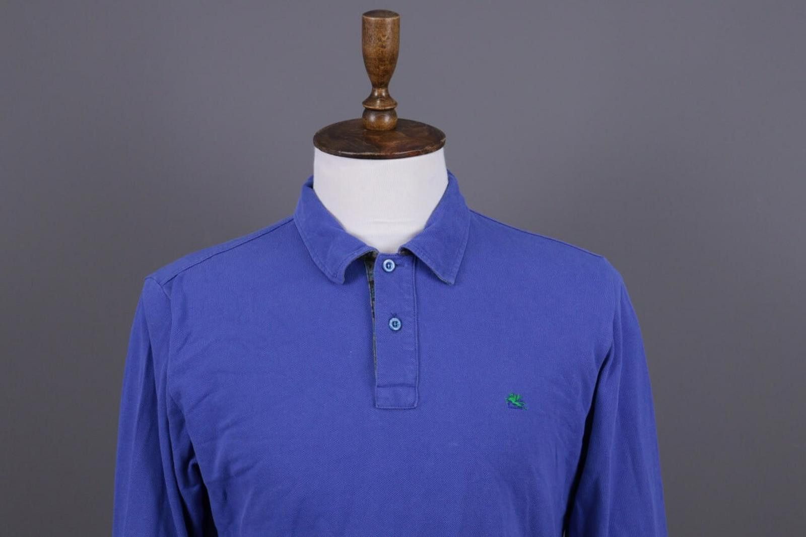 Etro ETRO Milano Blue Collared Paisley Pullover Sweater Size XL Size US XL / EU 56 / 4 - 2 Thumbnail