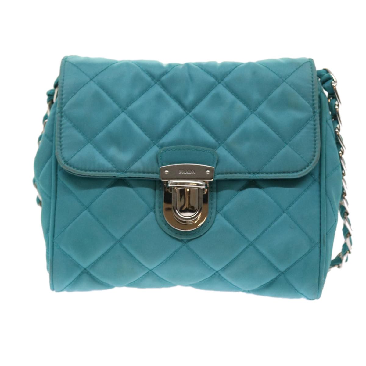 Prada Tessuto Turquoise Synthetic Shoulder Bag (Pre-Owned) Size ONE SIZE - 1 Thumbnail