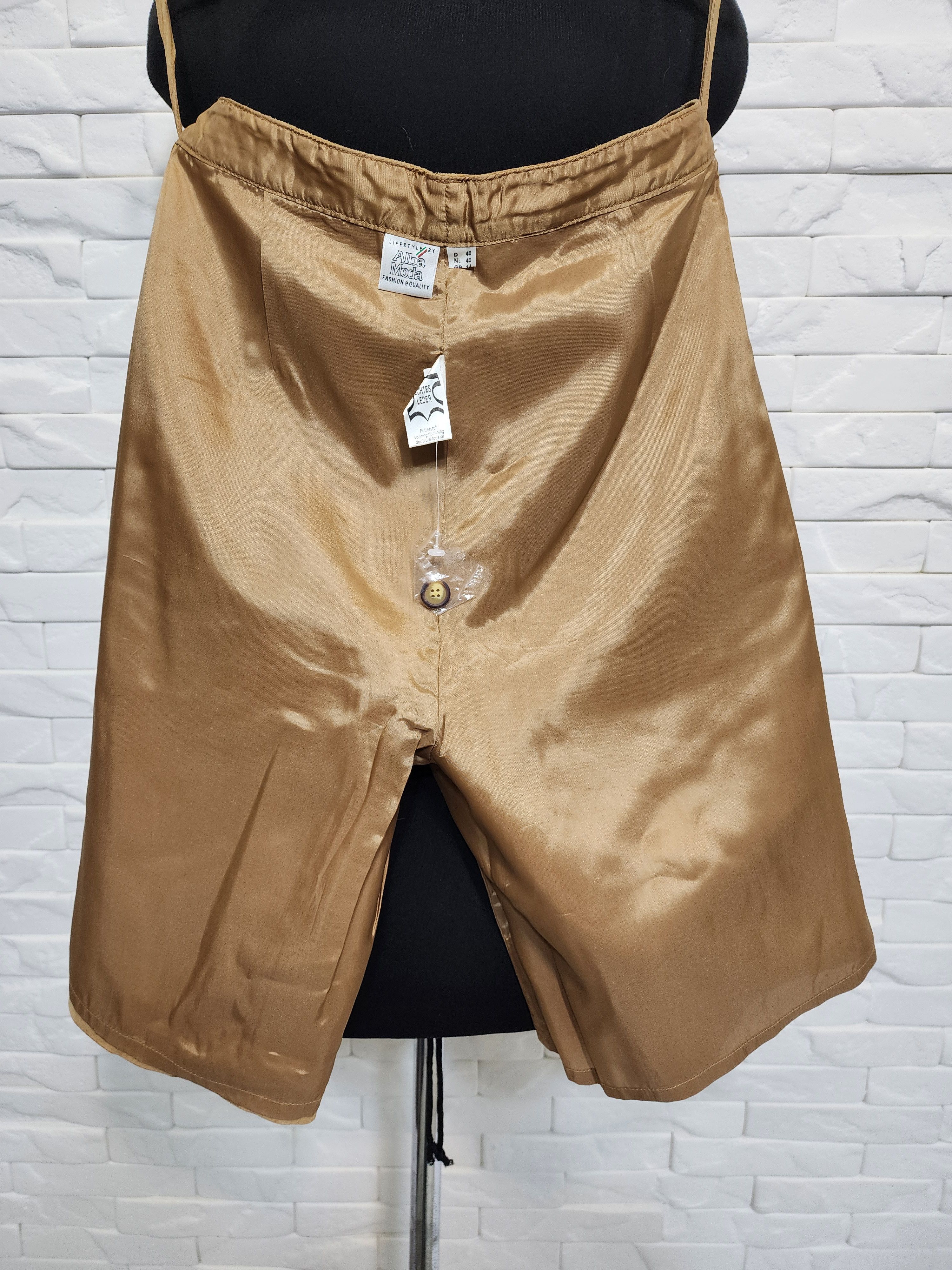 Genuine Leather Brown Leather Women's Shorts: Size 29" - 7 Thumbnail