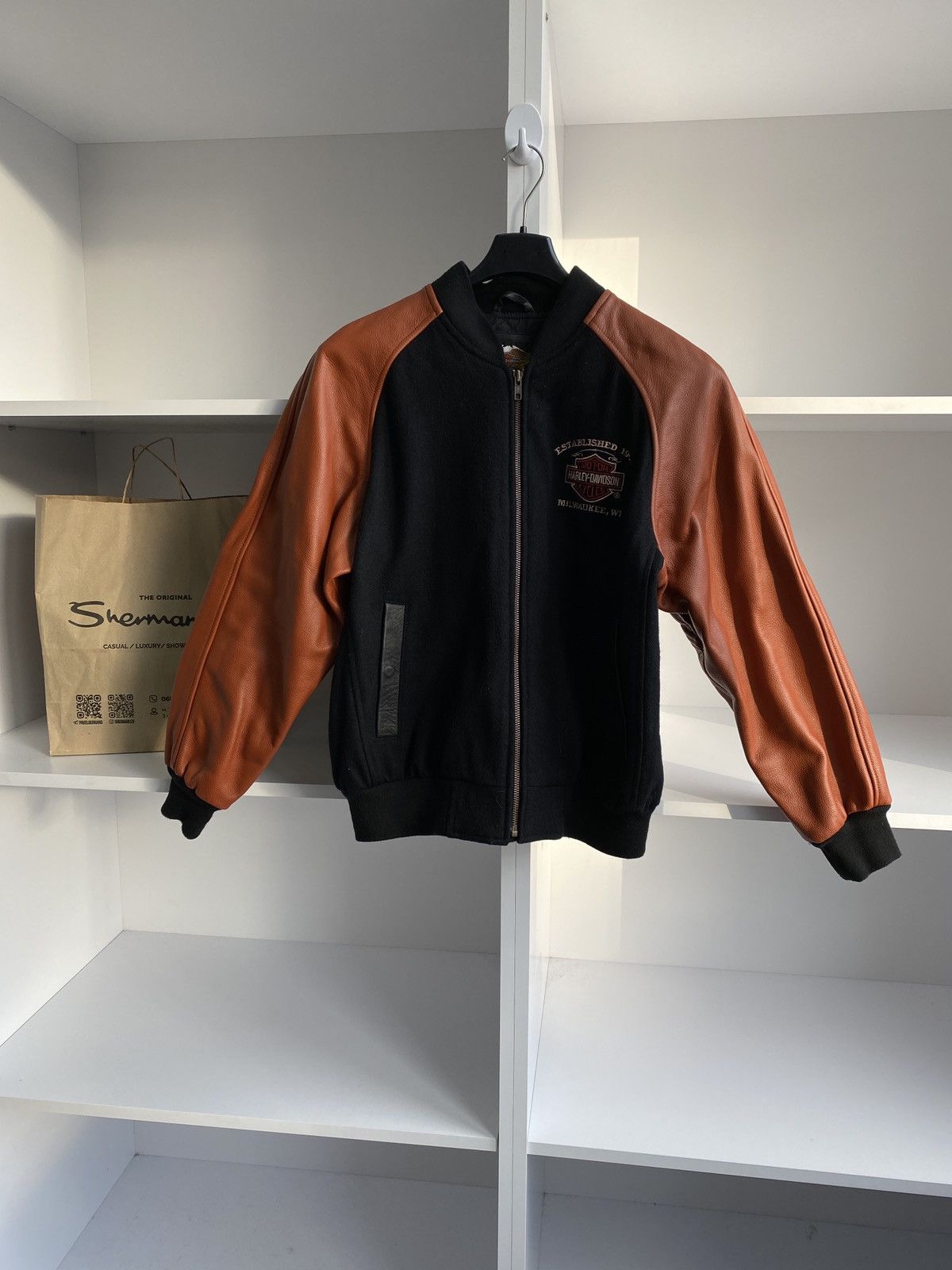 Harley Davidson × Vintage Vintage Womens Harley Davidson Motorcycle Jacket Racing Zip Size M / US 6-8 / IT 42-44 - 4 Thumbnail