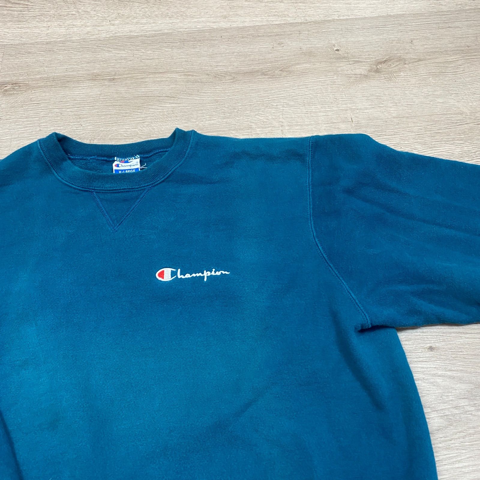 Champion × Vintage VTG 90s Champion Script Logo Crew Sweatshirt XL Loungewear Size US XL / EU 56 / 4 - 2 Thumbnail