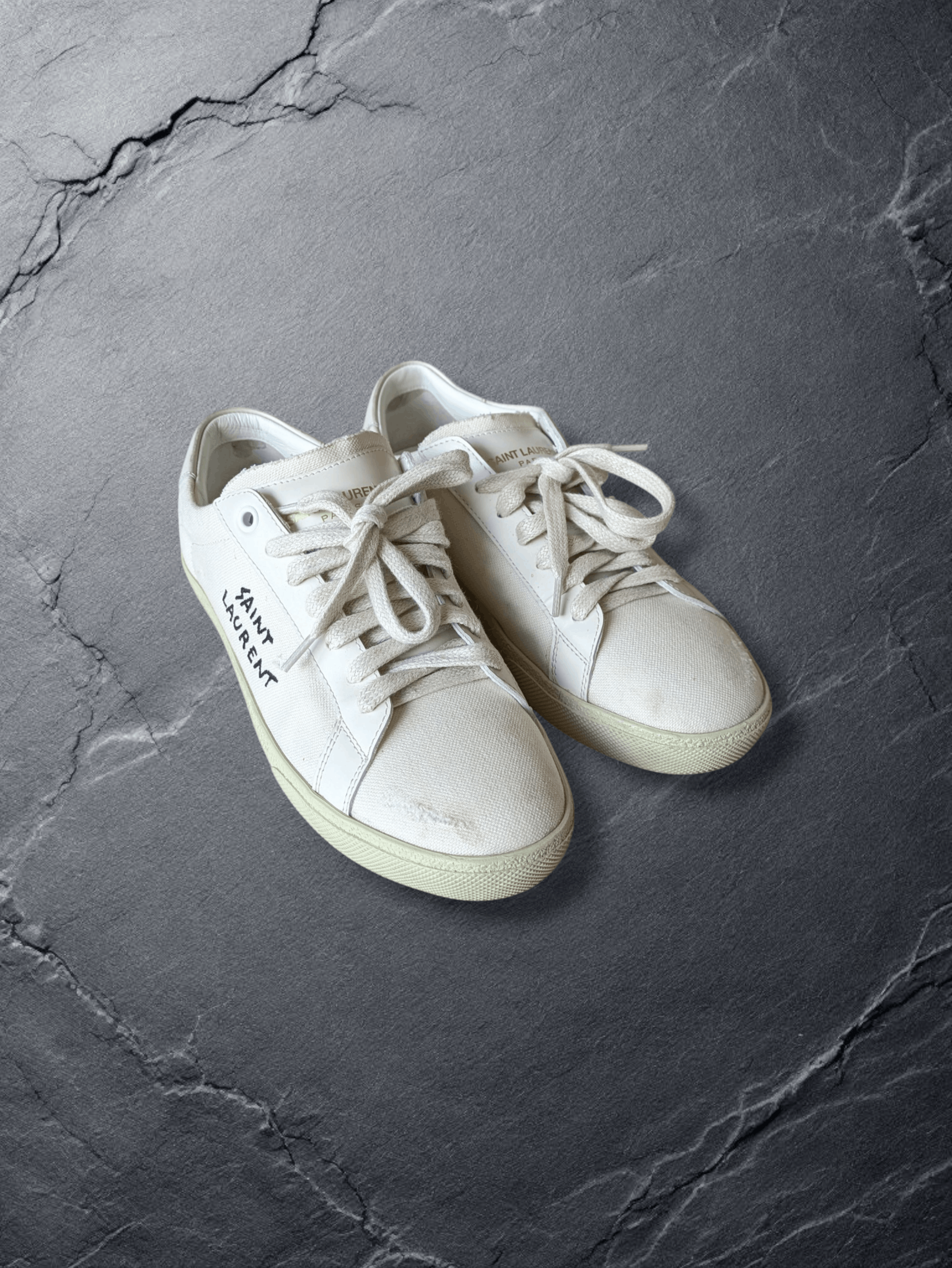 Saint Laurent Paris Saint Laurent Court Classic SL/06 Low Distressed Off White Size US 8 / IT 38 - 2 Thumbnail