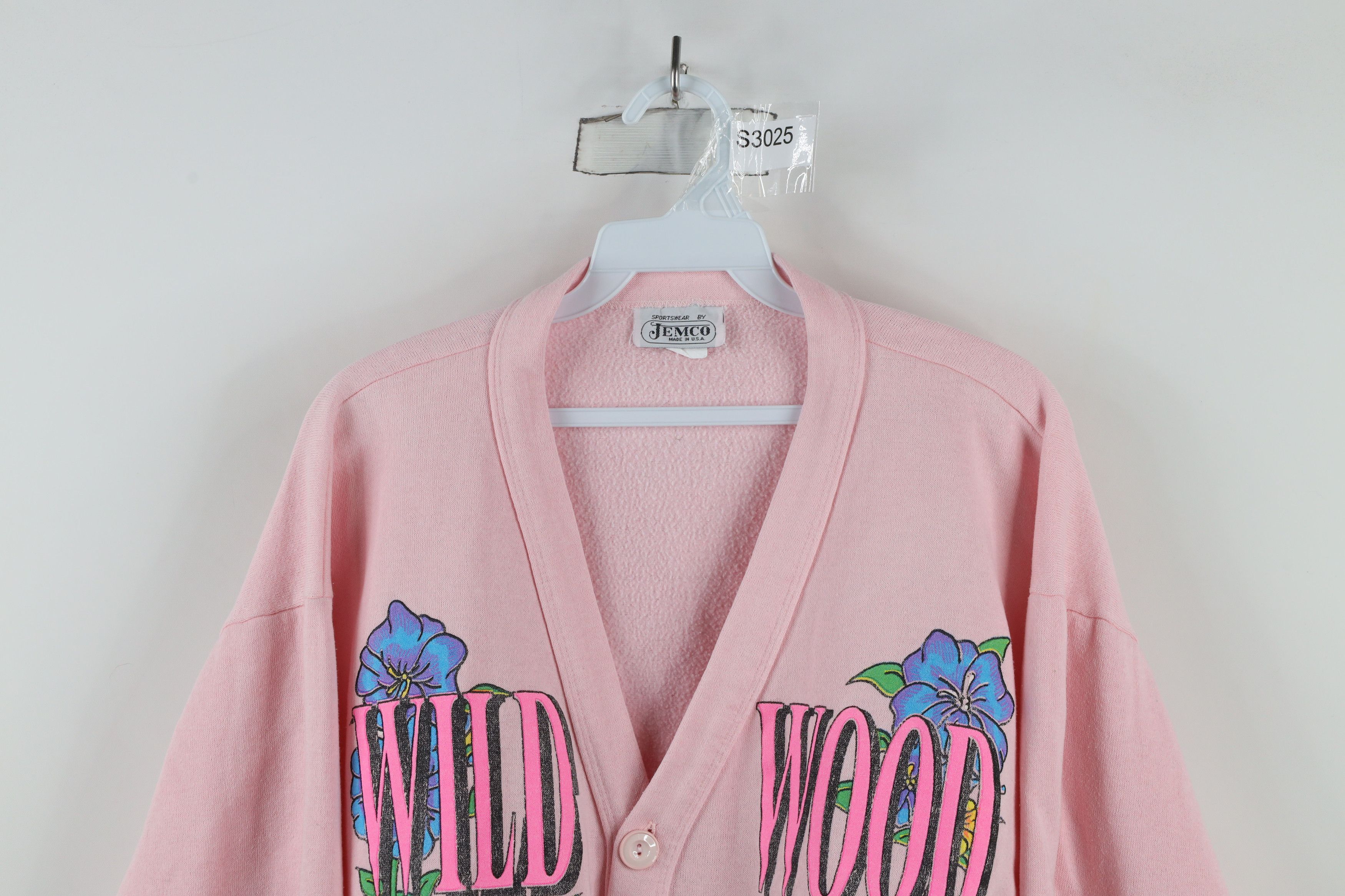 Vintage Vintage 90s Streetwear Wood Flower Cardigan Sweatshirt USA Size ONE SIZE - 2 Thumbnail