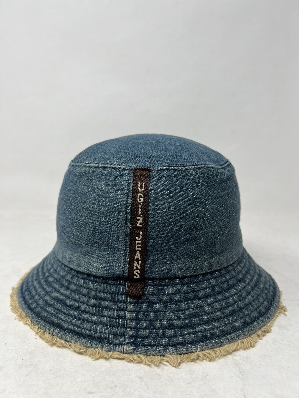 Japanese Brand U.G.I.Z Frayed Distressed Japan Brown Strap Bucket Hat Cap Size ONE SIZE - 1 Thumbnail