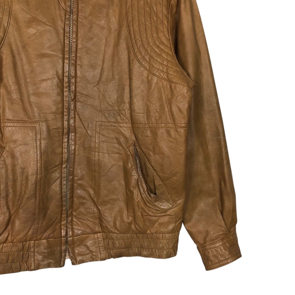 Japanese Brand 📌Vintage Biker Leather Jacket Unknown Brand Issey Miyake Size US L / EU 52-54 / 3 - 5 Thumbnail