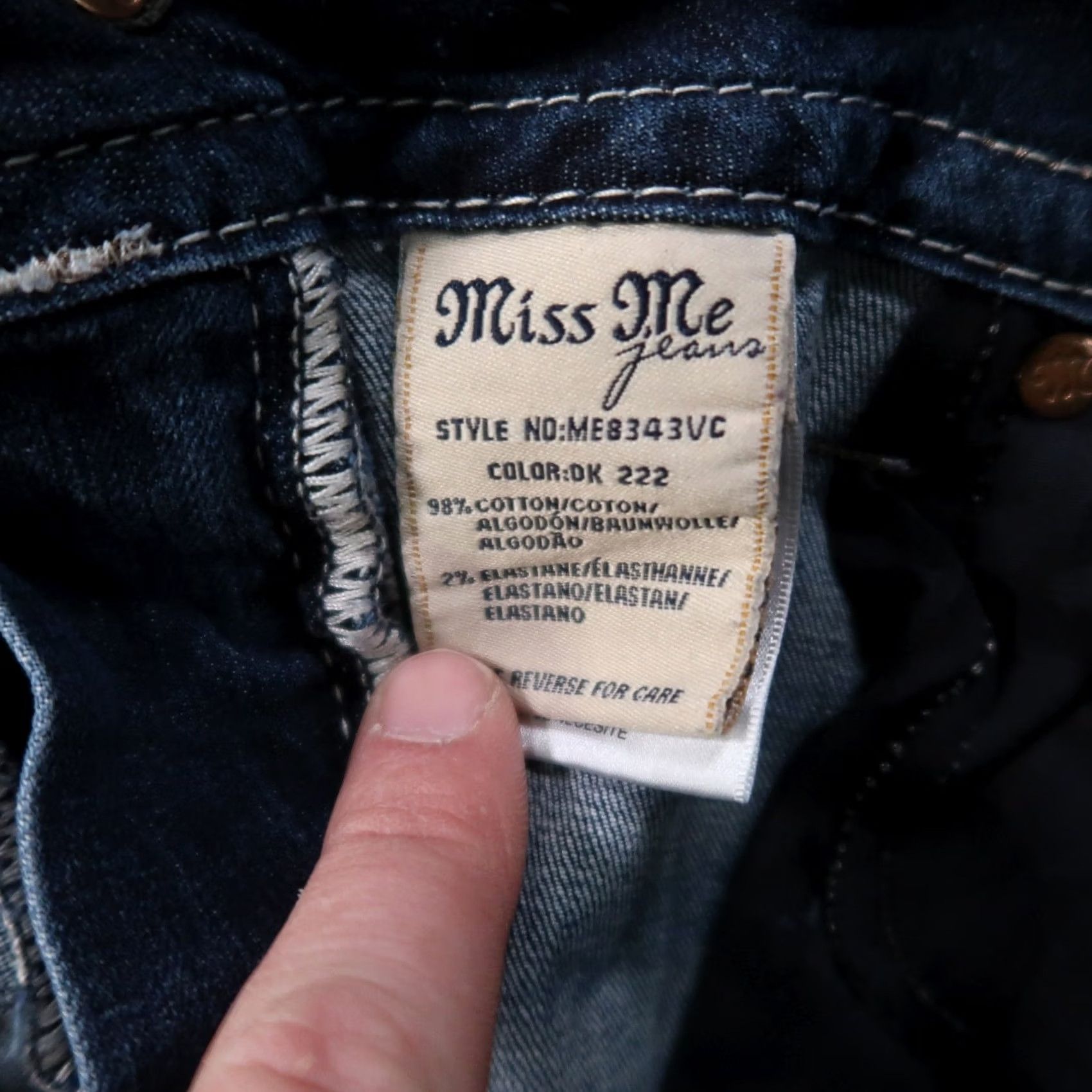 Miss Me Miss Me Denim Jeans Cropped Mid Rise 29 Blue Stretch 5-Pocket Womens Regular Size 29" - 4 Thumbnail