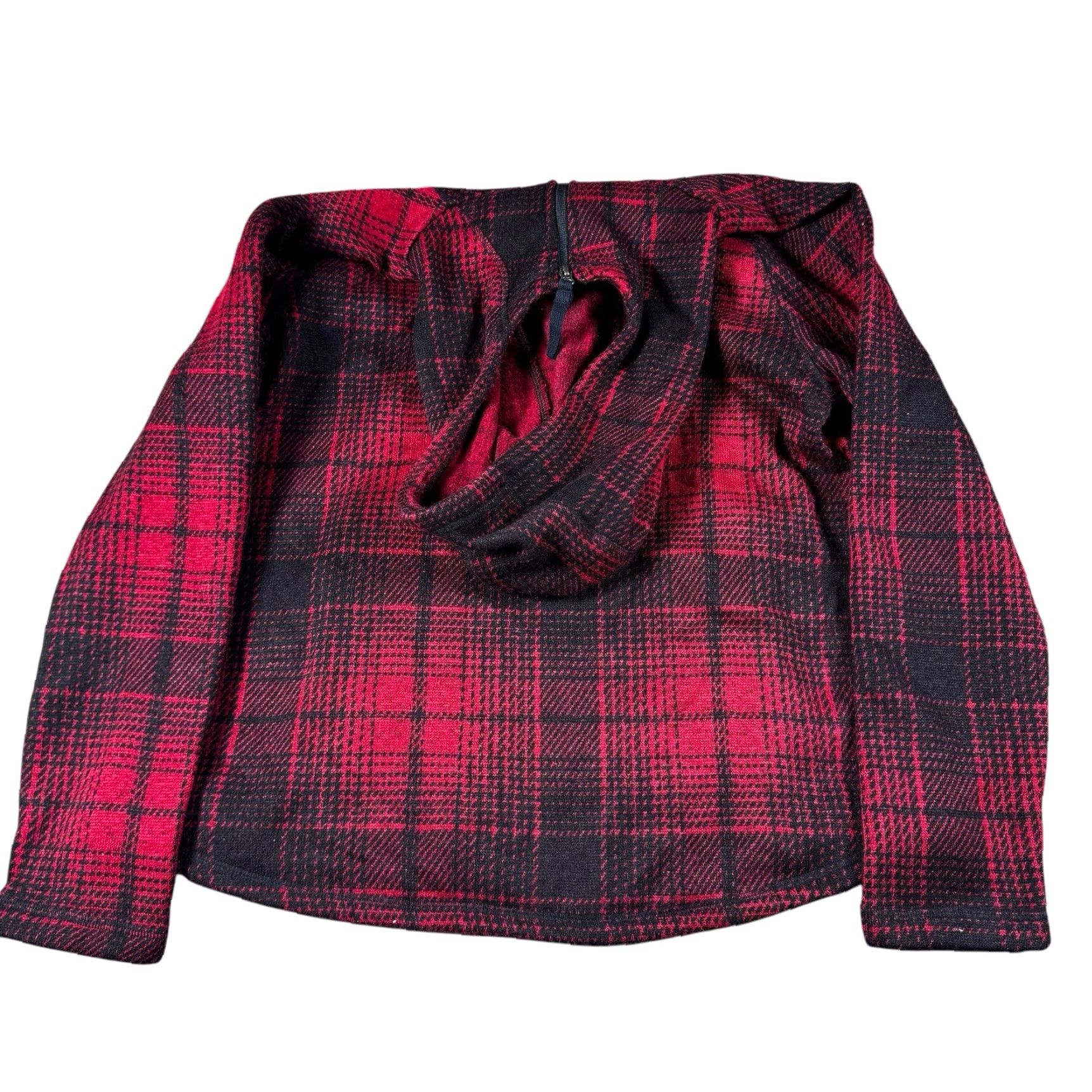 Vintage VINTAGE Flannel Shacket Women's Large (12-14) Swiss Tech Fleece Full Zip Hooded Jacket Size L / US 10 / IT 46 - 5 Thumbnail