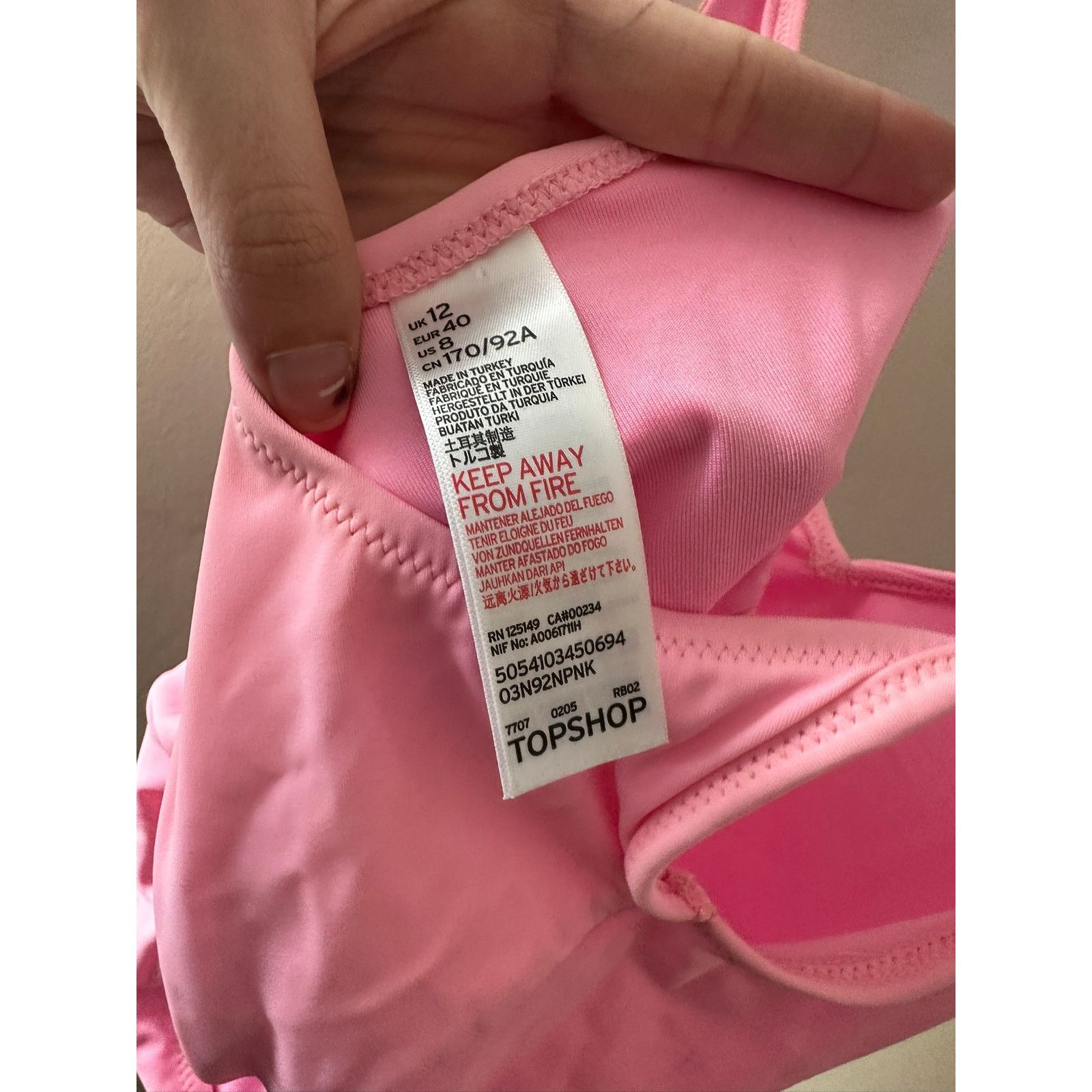 Topshop Top Shop Pink One Piece Pamela Swimsuit 8 Size ONE SIZE - 3 Thumbnail
