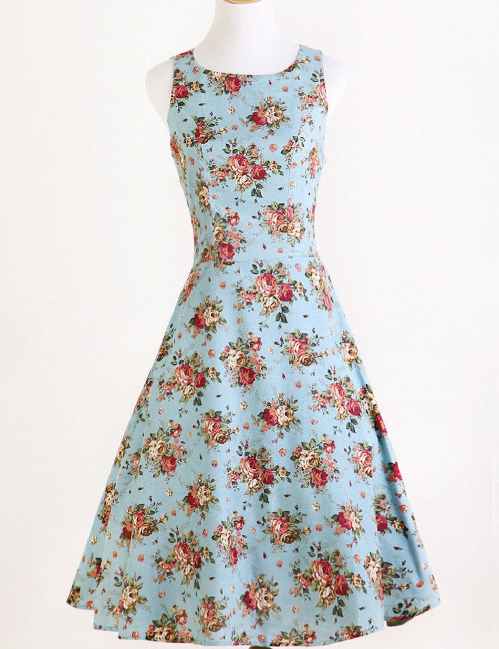 Other Cotton and linen sleeveless dress slim fit retro style Size XL / US 12-14 / IT 48-50 - 1 Thumbnail