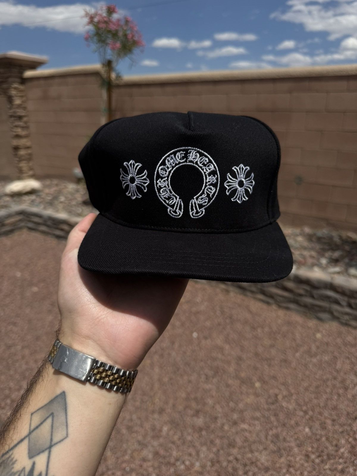 Chrome Hearts Chrome Hearts Horseshoe Denim Baseball Hat (Black) New Size ONE SIZE - 1 Thumbnail