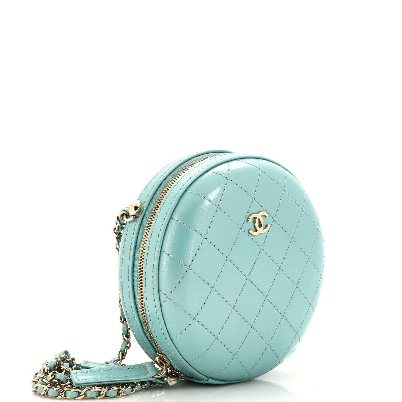 Chanel Round Chain Crossbody Bag Stitched Calfskin Small Size ONE SIZE - 2 Preview