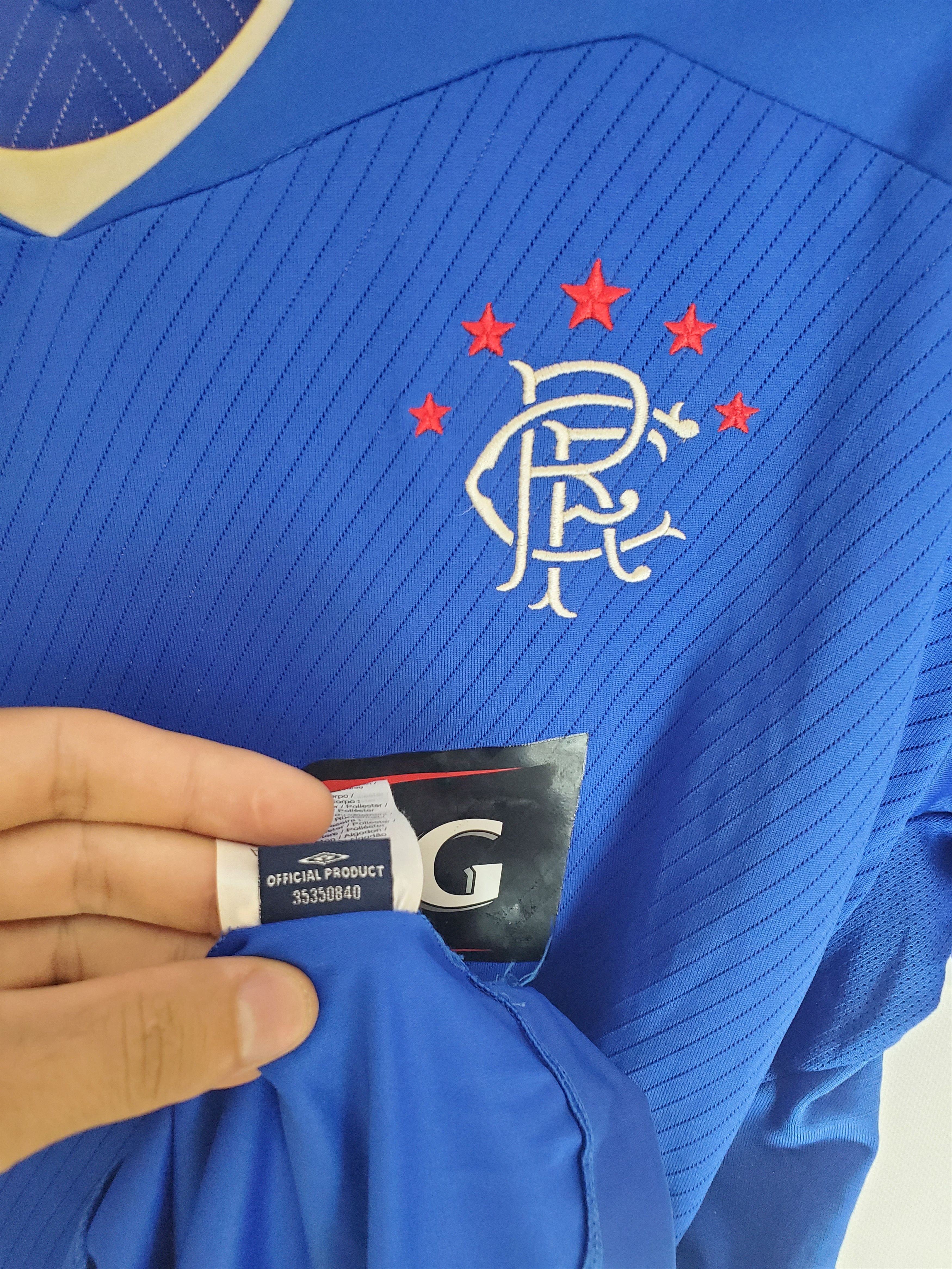 Umbro GLASGOW RANGERS FC HOME SOCCER JERSEY 2008/09 UMBRO L Size US L / EU 52-54 / 3 - 5 Thumbnail