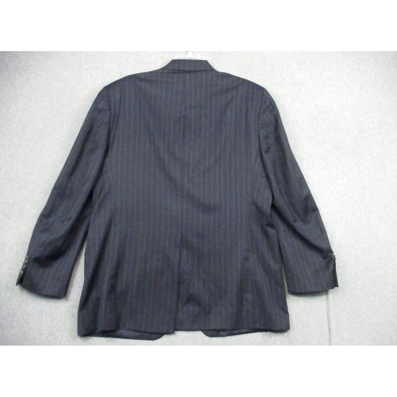 Ralph Lauren LAUREN RALPH LAUREN Wool Blazer 42R Gray Pinstripe Suit Jacket Blazer Men 42 Chest Tweed Notch Lapel Satin Four-Button Size 42R - 5 Thumbnail