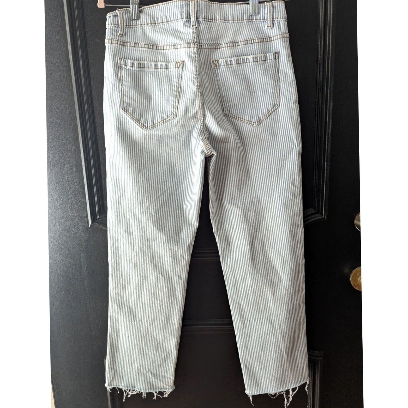 Vintage Kensie Jeans Womens The Allie High Rise Slim Straight Ankle Striped Denim 8/29 Size 29" - 2 Thumbnail