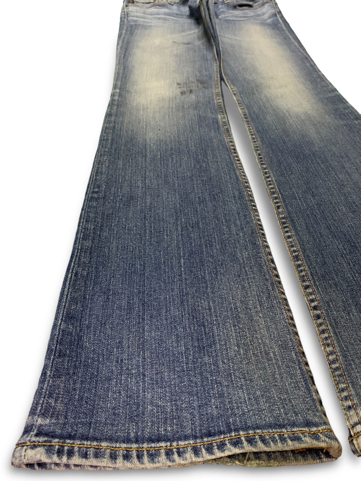 Japanese Brand SALES🔥Vintage Japanese Brand Blue Wash Flare Style Jeans Size 29" - 6 Thumbnail