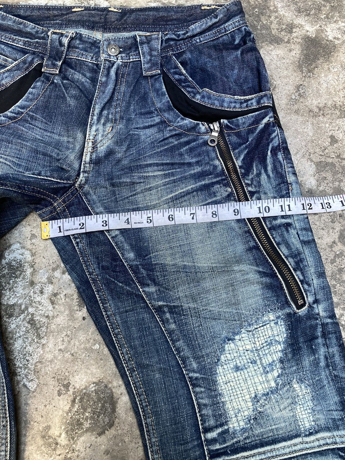 PPFM 🔥Rare Design🔥 PPFM Distressed Straight Denim Pants Size US 31 - 12 Thumbnail