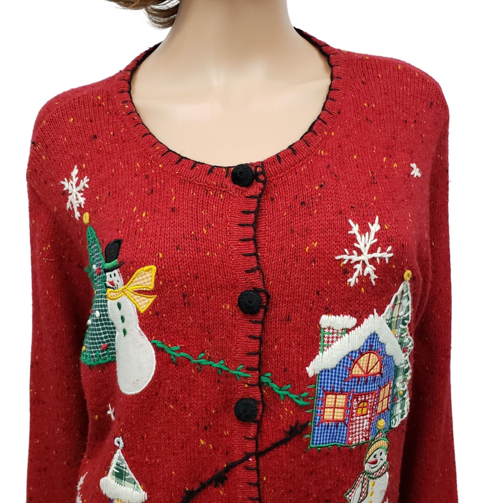 Vintage Victoria Jones Cardigan Sweater 2XL Holiday Ugly Christmas Size XXL / US 16-18 / IT 52-54 - 3 Thumbnail