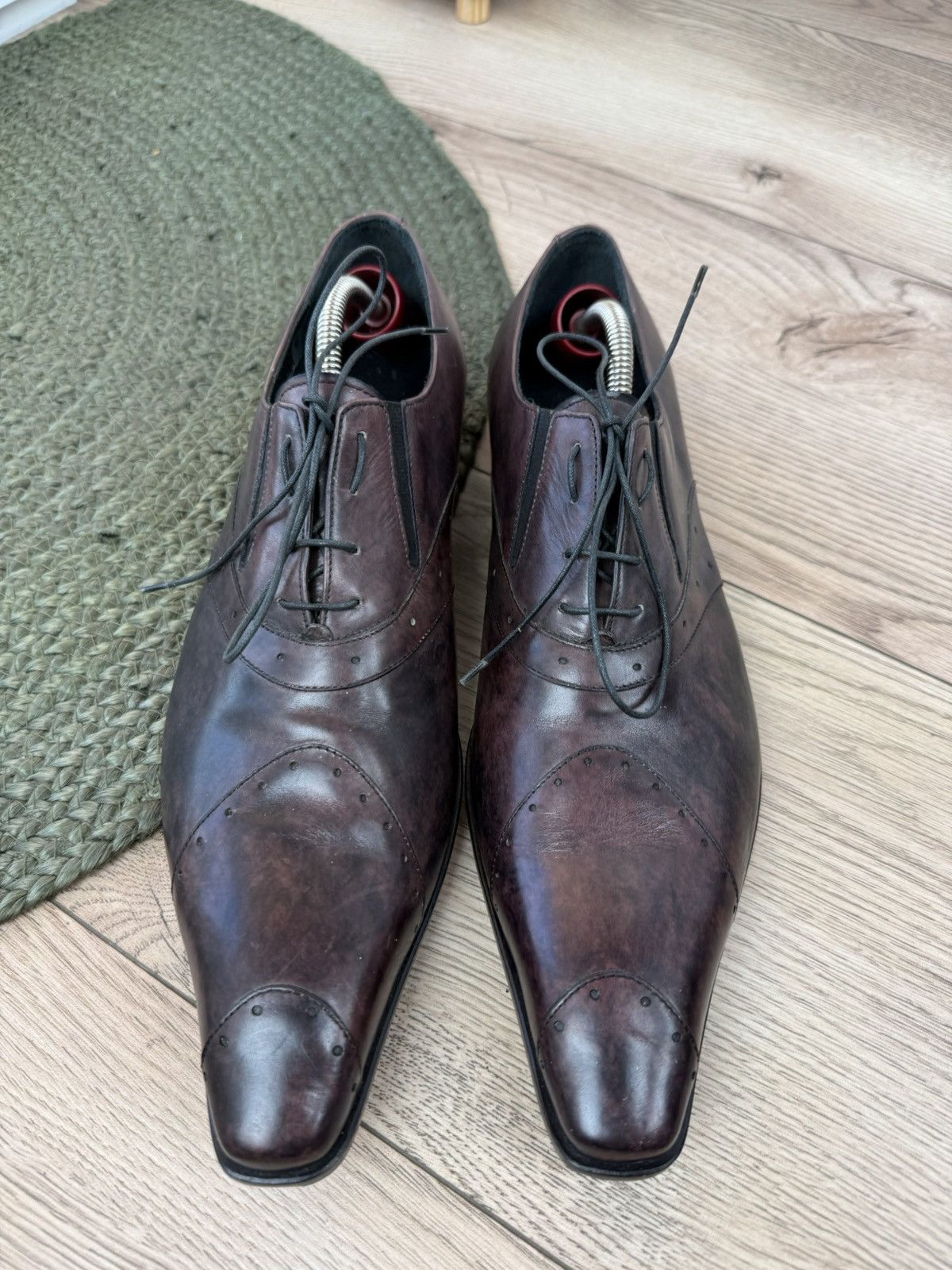 Francesco Smalto × Vintage Francesco Smalto Brown Derby Oxford Leather Shoes Size US 9 / EU 42 - 5 Thumbnail