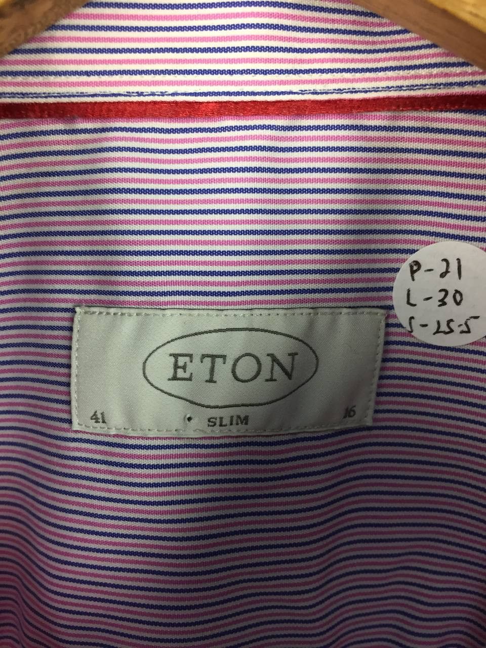 Eton Eton of Sweden Striped Slim Fit Cutaway Collar Shirt Size US L / EU 52-54 / 3 - 12 Thumbnail