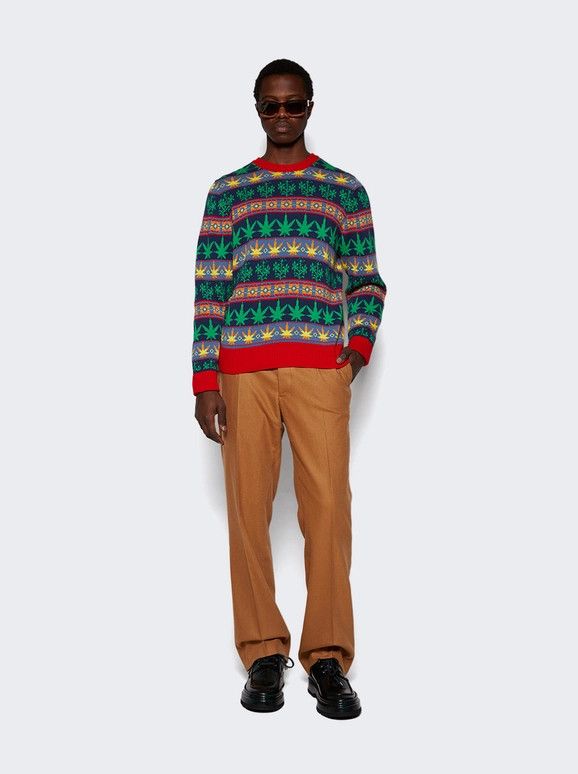 Bode o1mle0226 Marin Jacquard Sweater in Multicolor Size US L / EU 52-54 / 3 - 2 Thumbnail