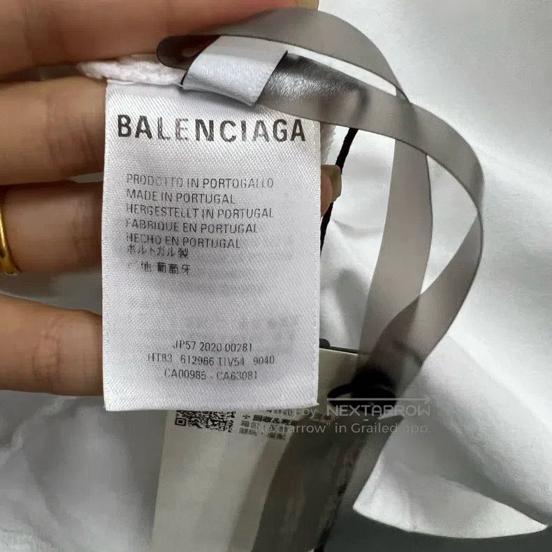 Balenciaga Balenciaga White Small Logo Printed Short Sleeve Size US M / EU 48-50 / 2 - 4 Thumbnail