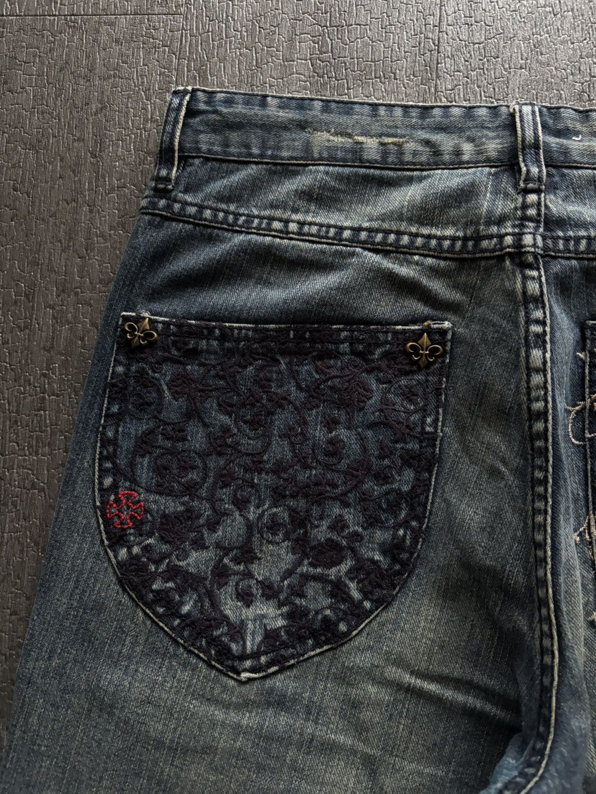 Pelle Pelle Y2k 90s Pelle Pelle cross Denim jeans embroidery stk carti Size US 31 - 4 Thumbnail
