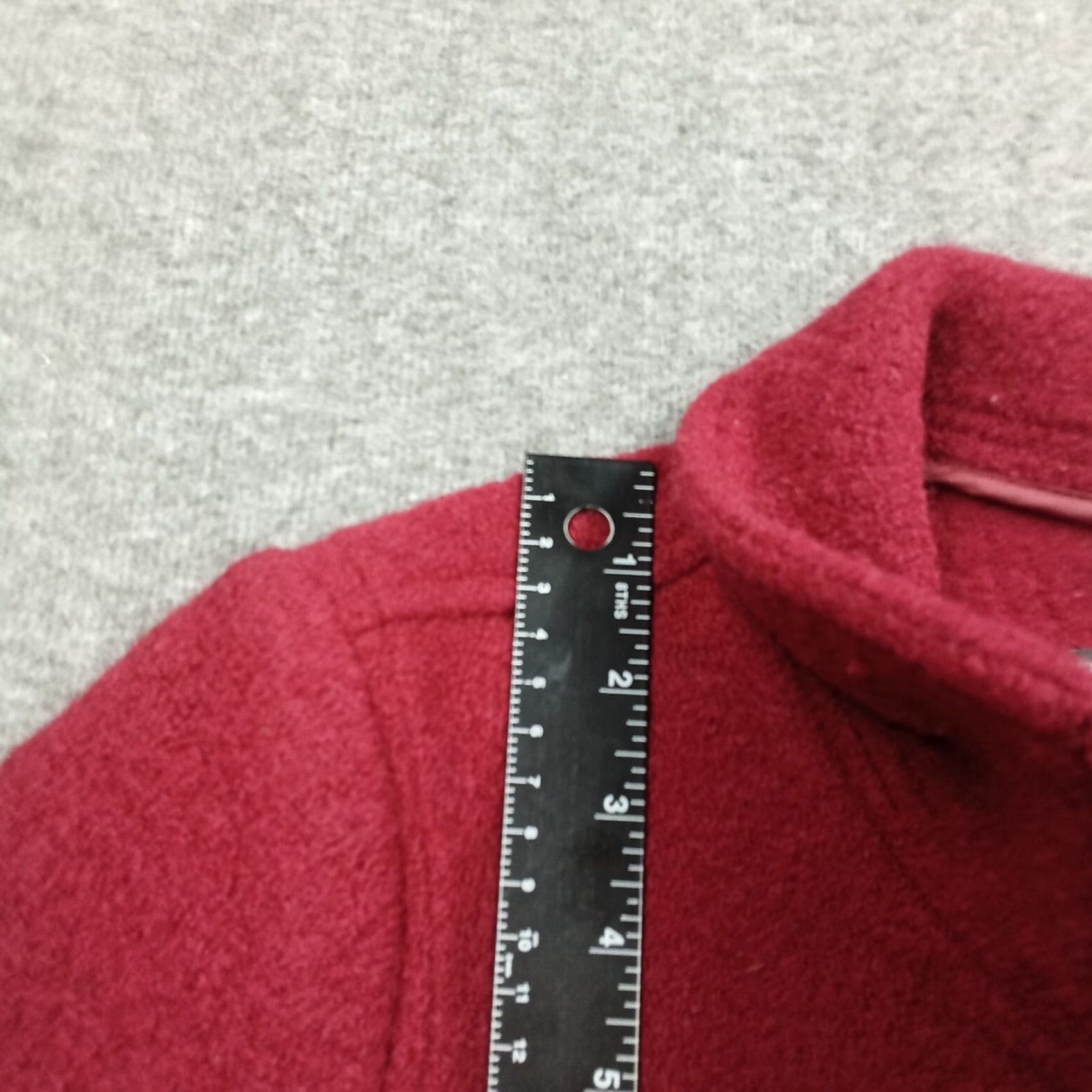 Vintage VINTAGE L.L. Bean Pea Coat Women Petite Large Wool Red 90s Classic Bellandi Boiled Wool Size L / US 10 / IT 46 - 4 Thumbnail