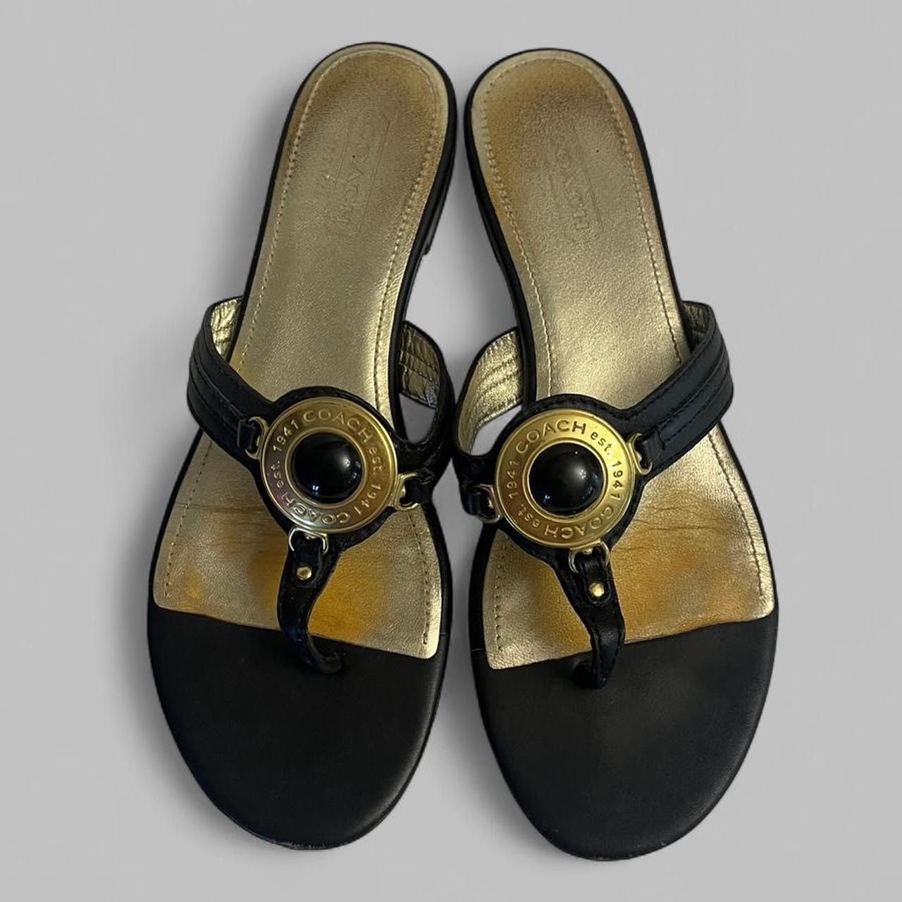 Coach vintage black & gold coach sandals size 7.5 Size US 7.5 / IT 37.5 - 2 Thumbnail