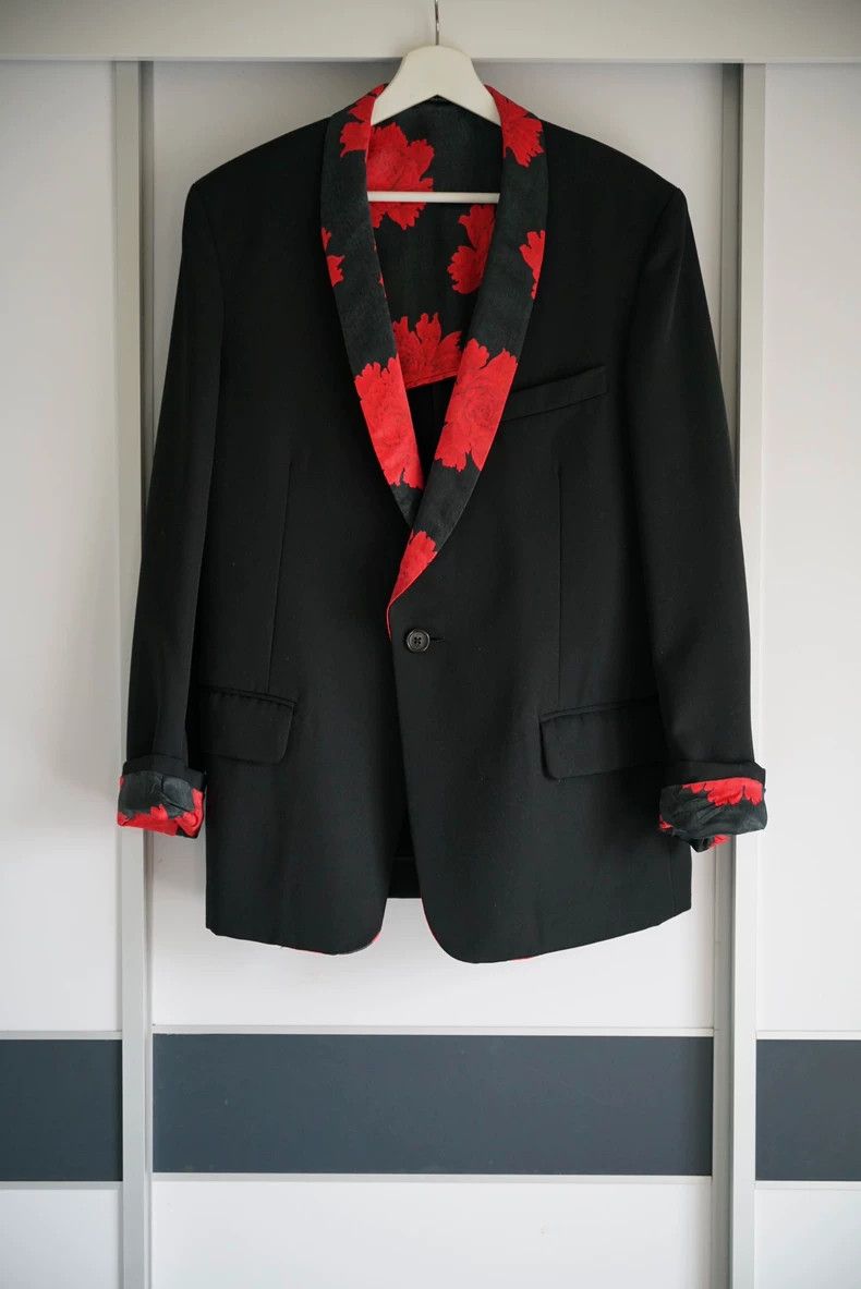 Yohji Yamamoto Yohji Yamamoto size 3 05aw peony flower silk collar suit 25 Size 38R - 1 Thumbnail