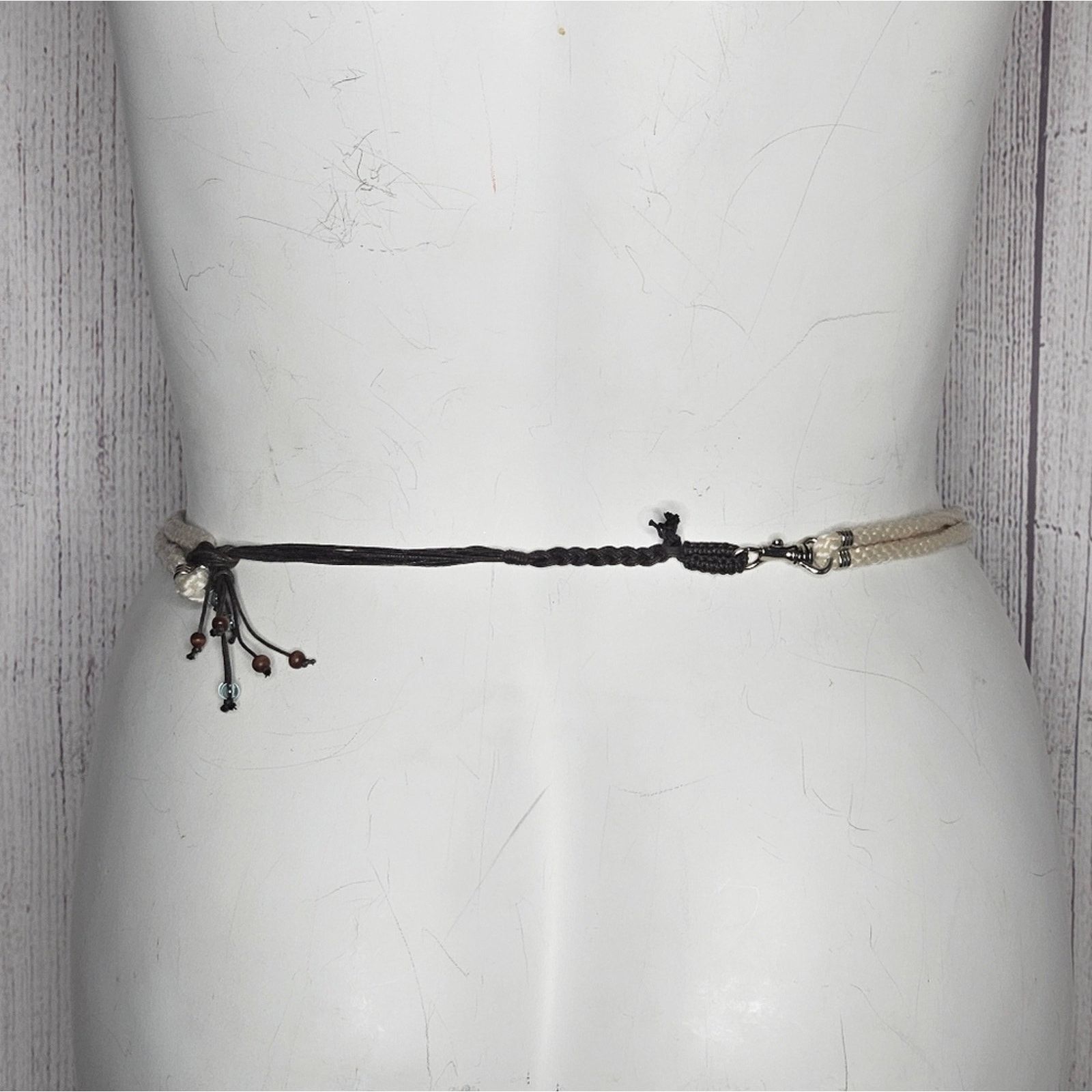 Vintage VTG 70s 80s Silver/Brass Tone Flower Rope Belt, 36" long Size ONE SIZE - 7 Thumbnail