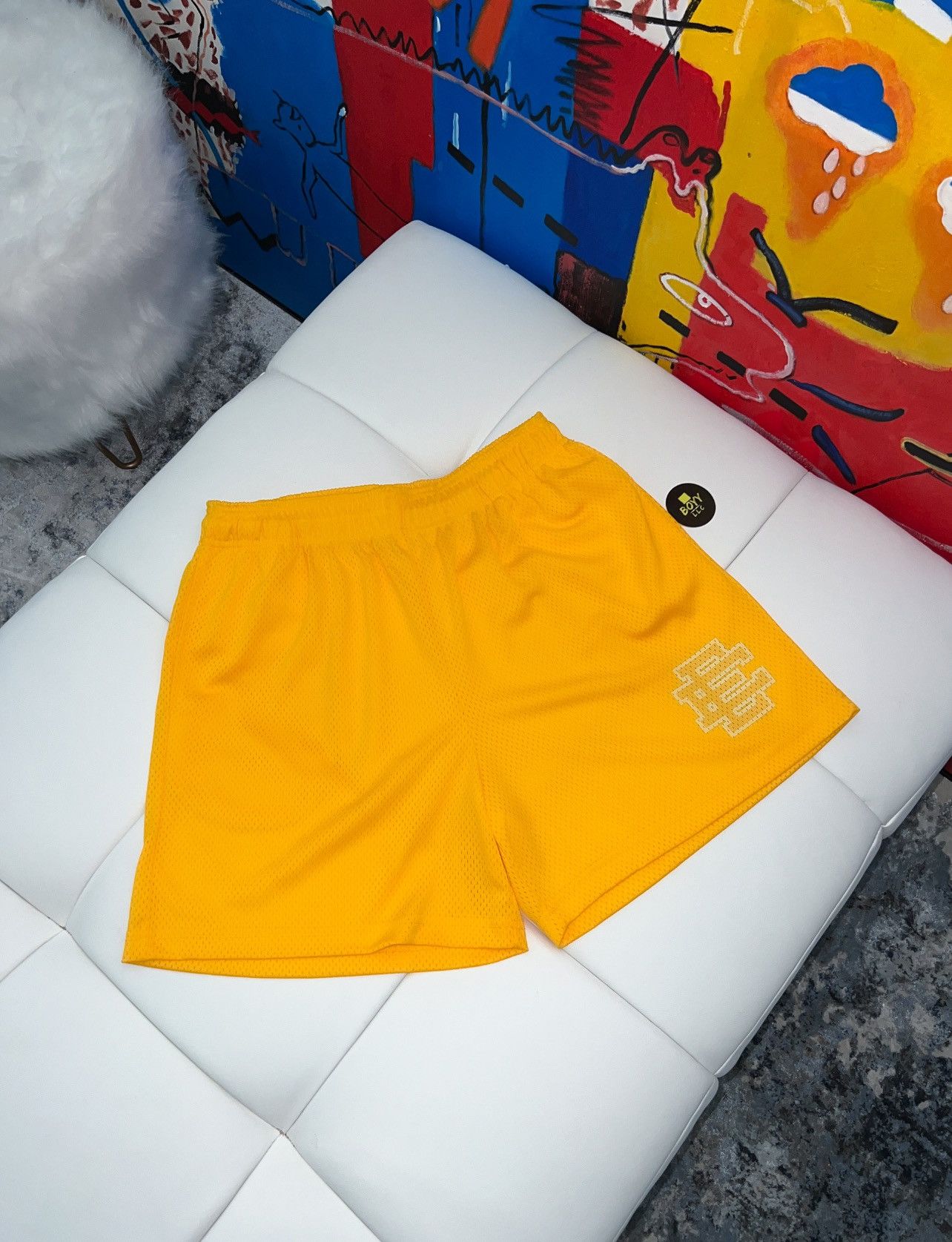 Eric Emanuel logo mesh shorts